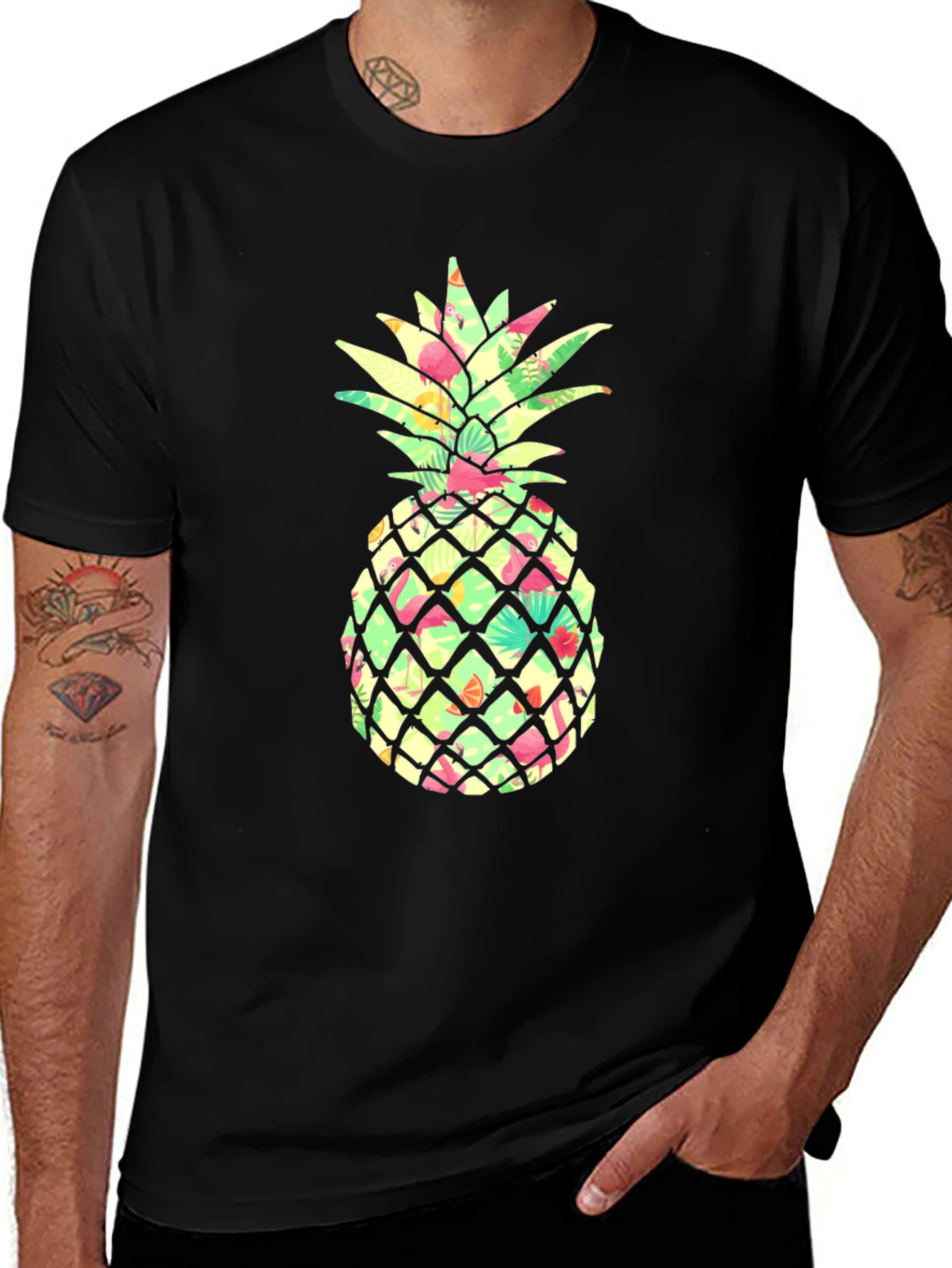 Variant 14 of Tropical Pineapple Print Men's T-Shirt