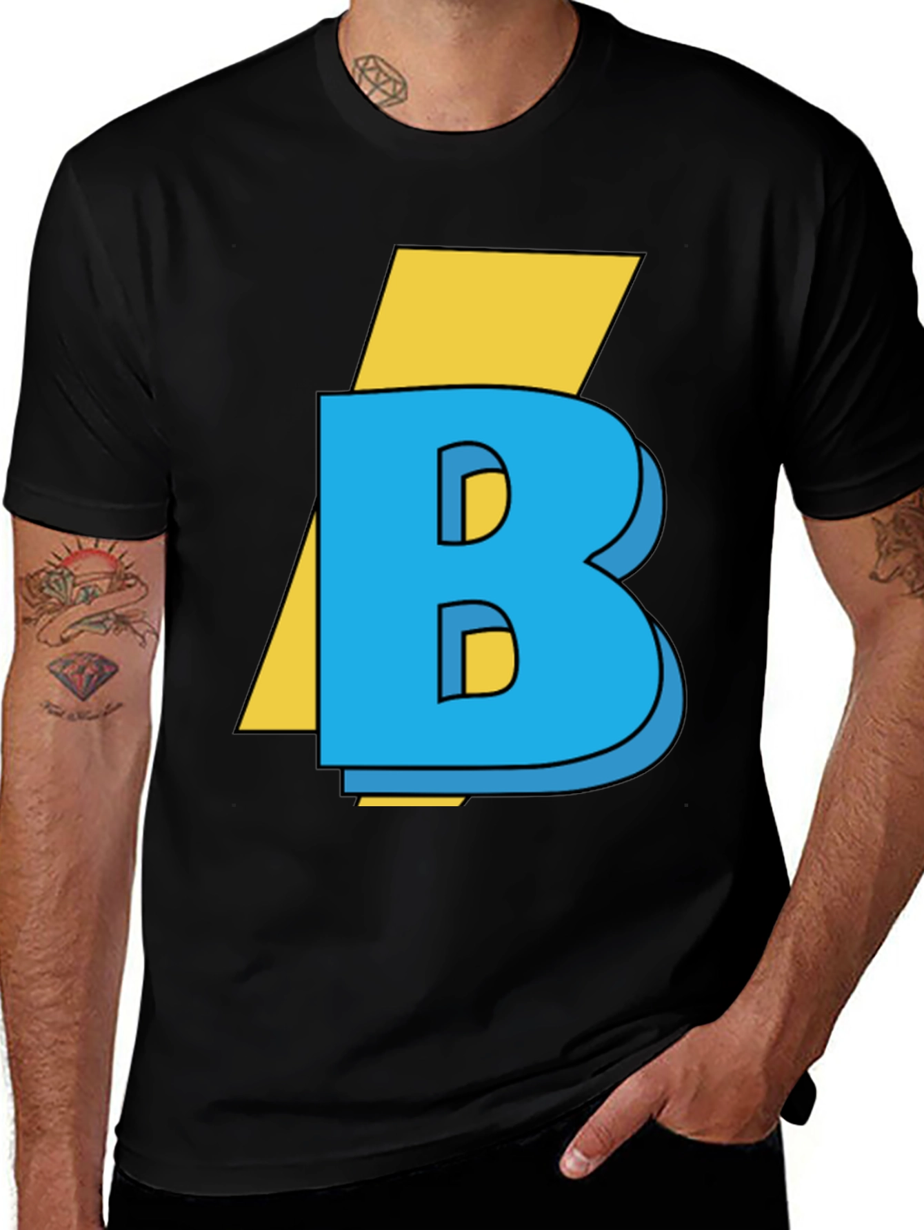 Variant 8 of Bold 'B' Graphic Tee - Stylish Cotton Blend