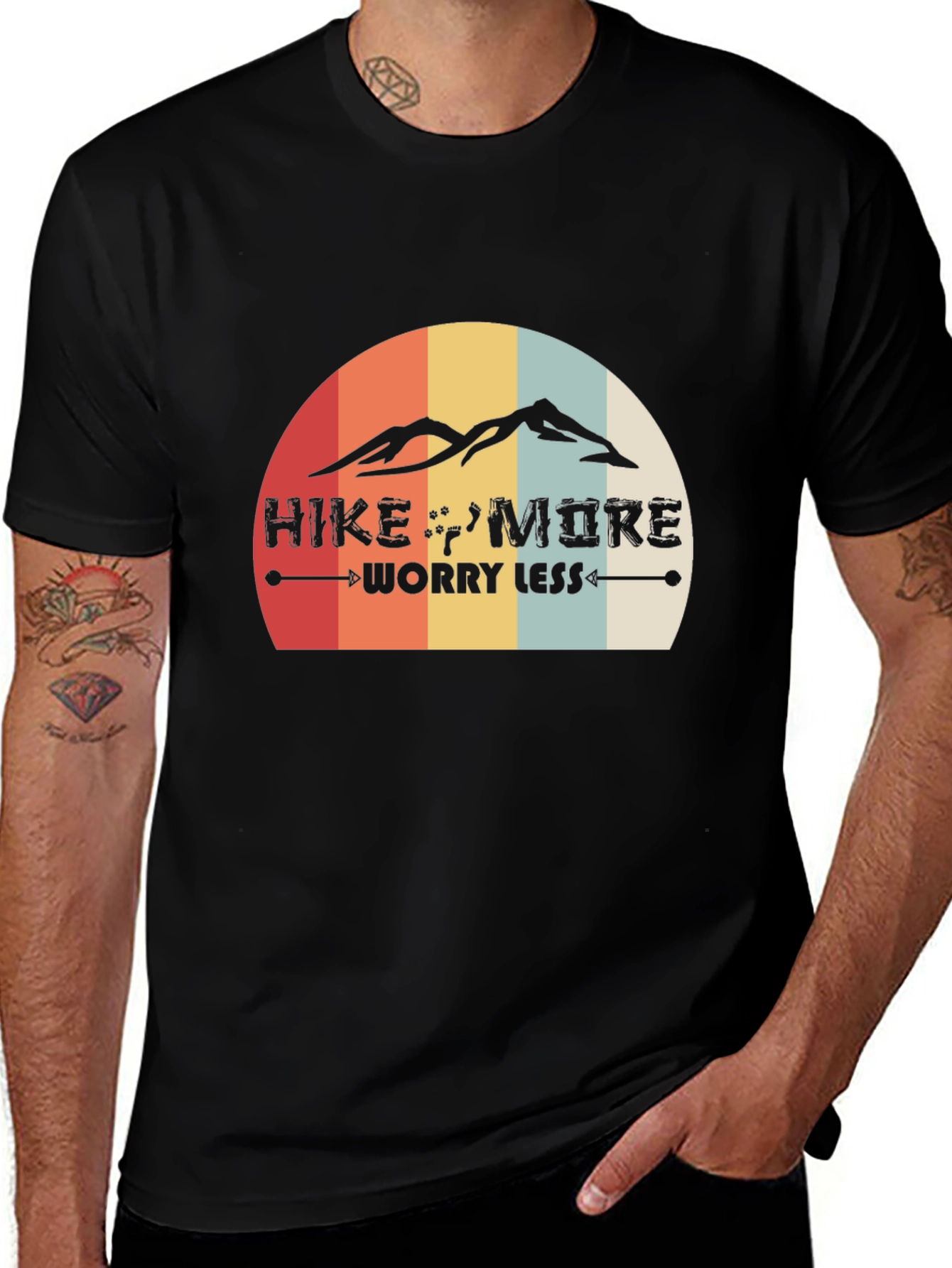 Variant 7 of Hike More Worry Less Graphic Tee