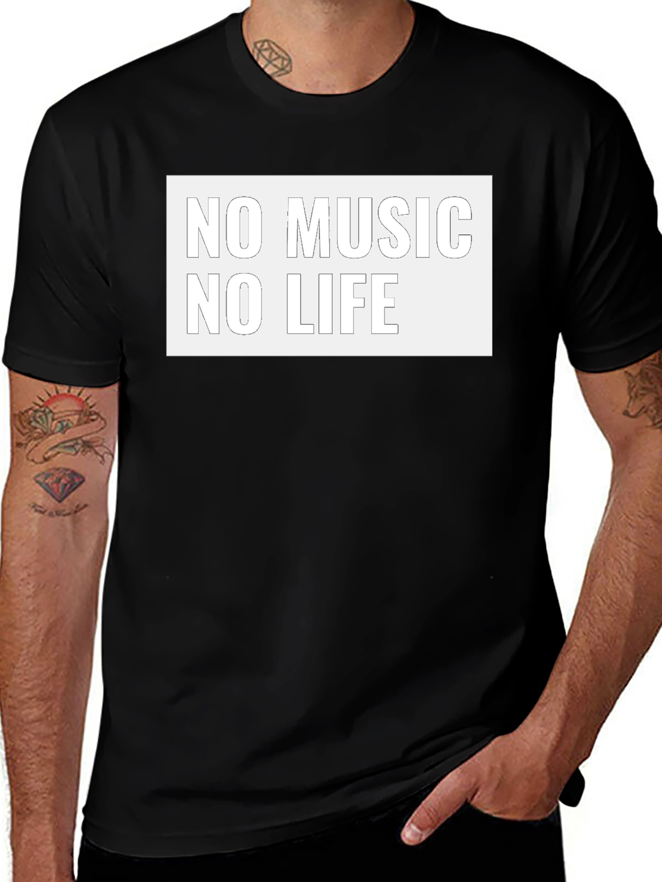 Variant 10 of No Music No Life Black Graphic T-Shirt