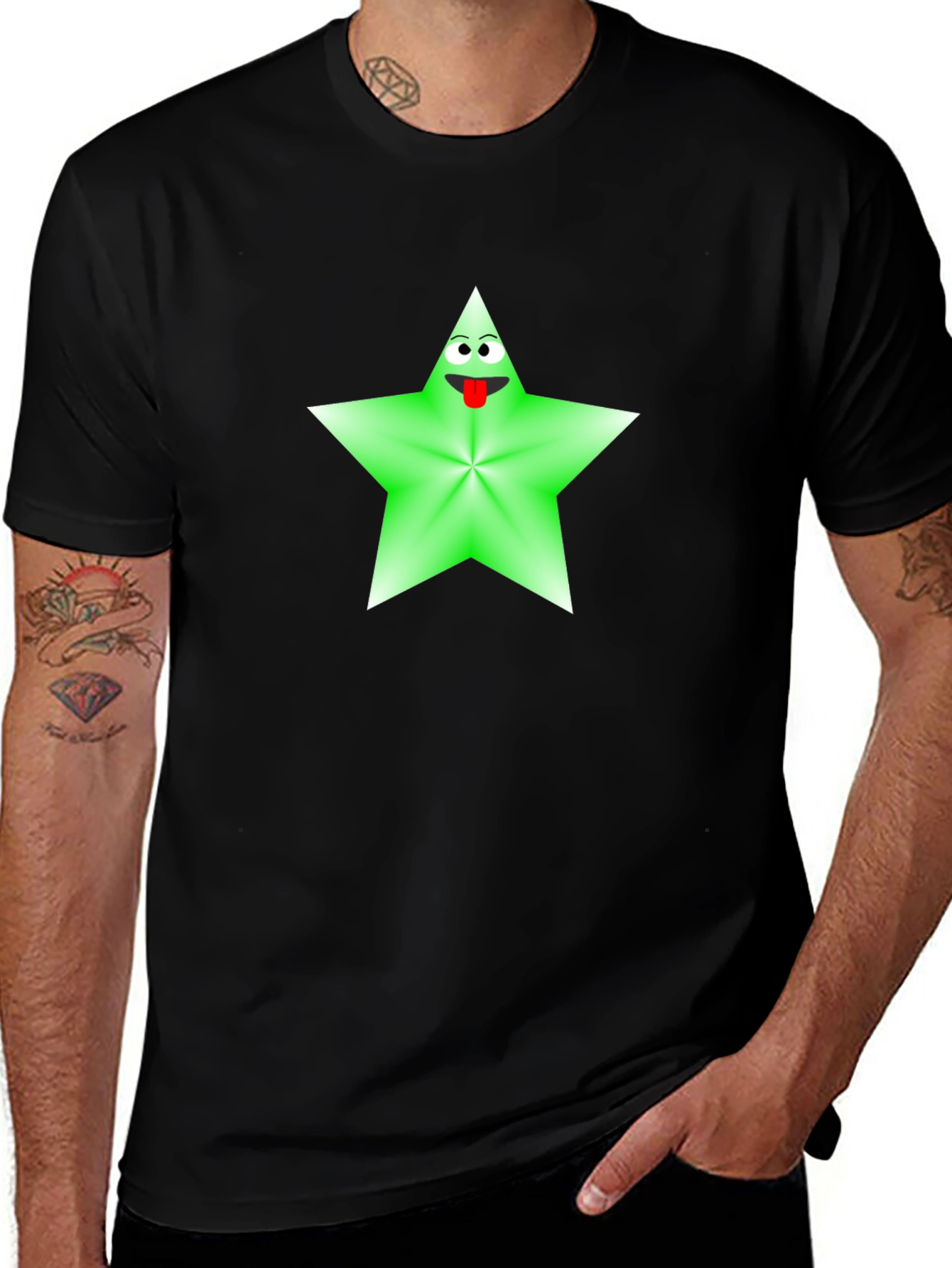 Variant 15 of Star Character Graphic Tee - Black