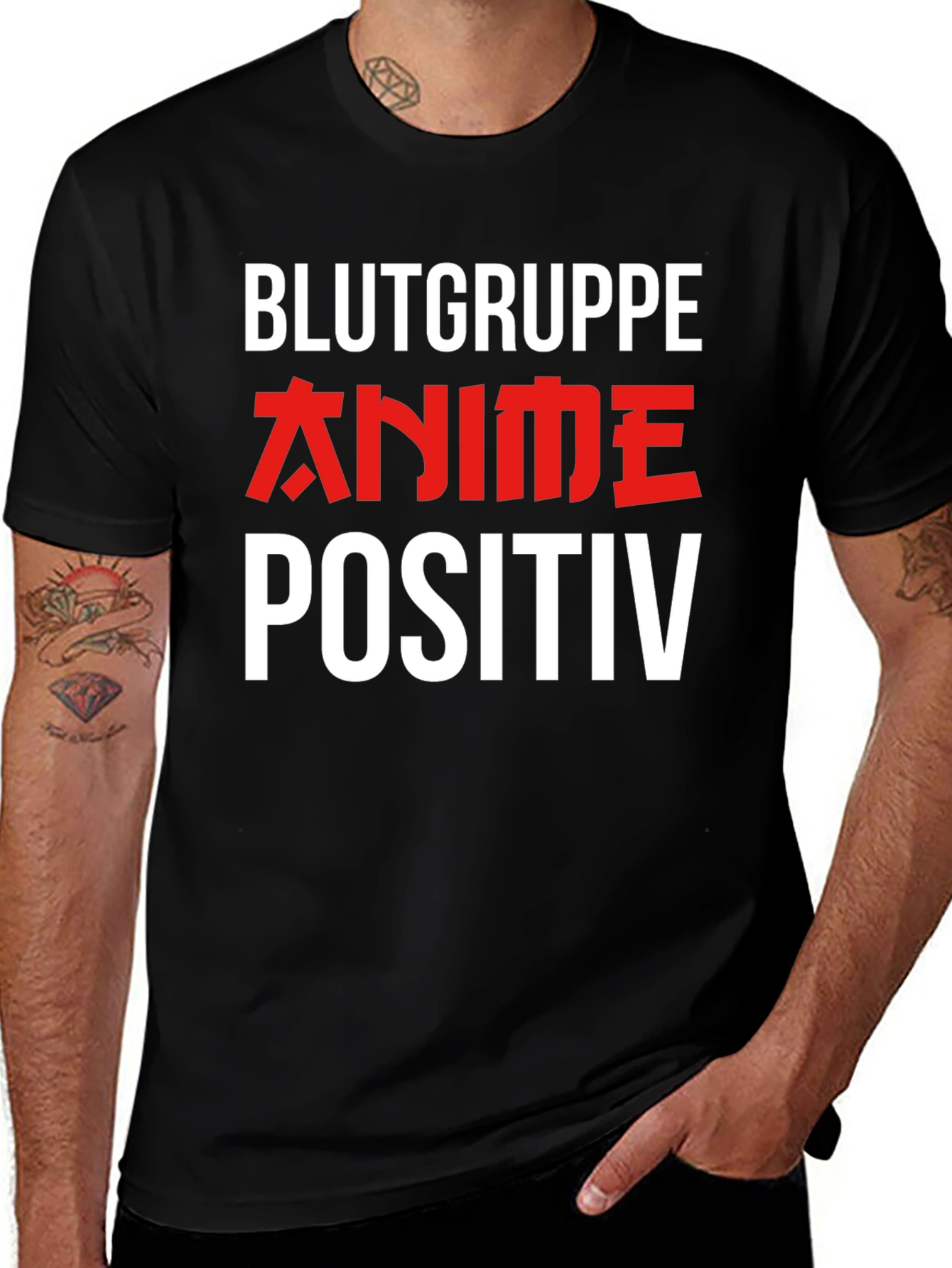 Variant 16 of Anime Positiv Graphic Tee - Black