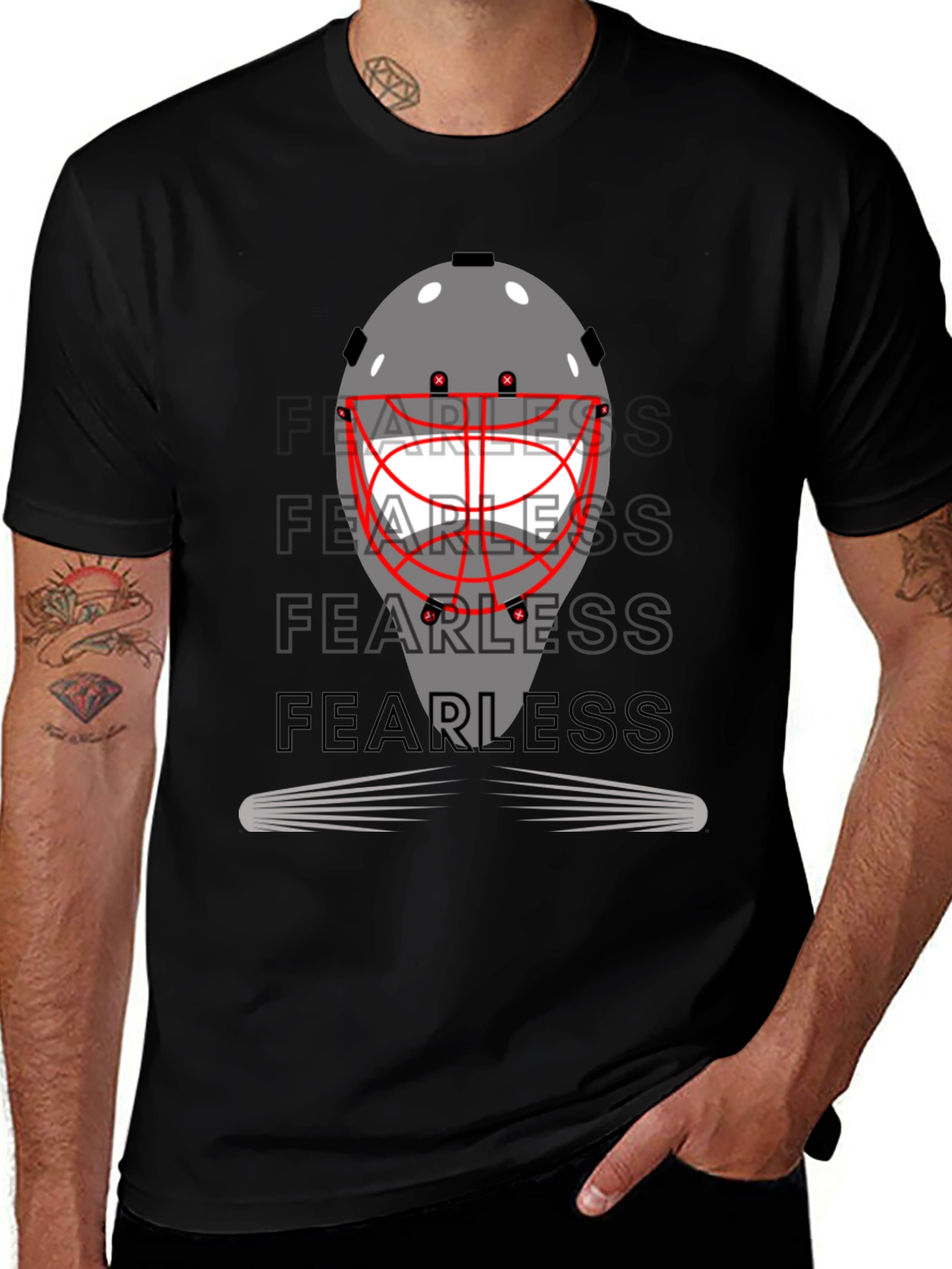 Variant 28 of Fearless Hockey Mask Graphic Tee - Black