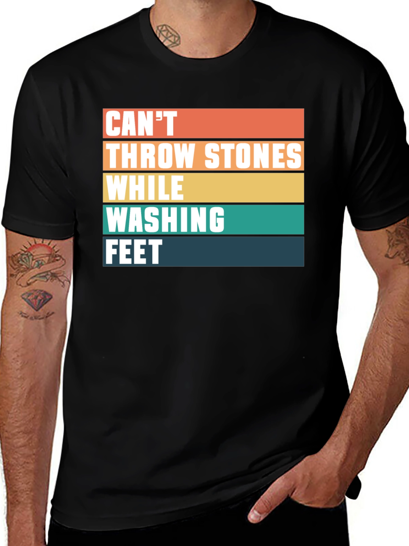 Variant 23 of Can't Throw Stones Retro T-Shirt