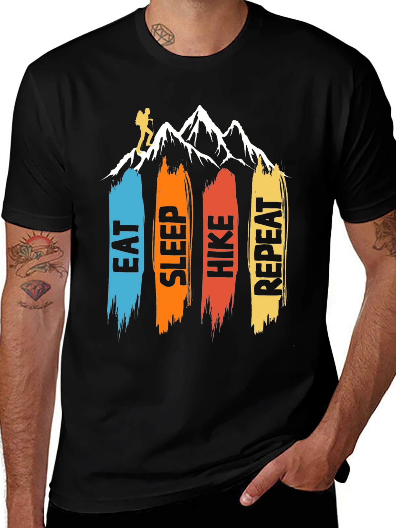 Variant 15 of Eat Sleep Hike Repeat Graphic Tee