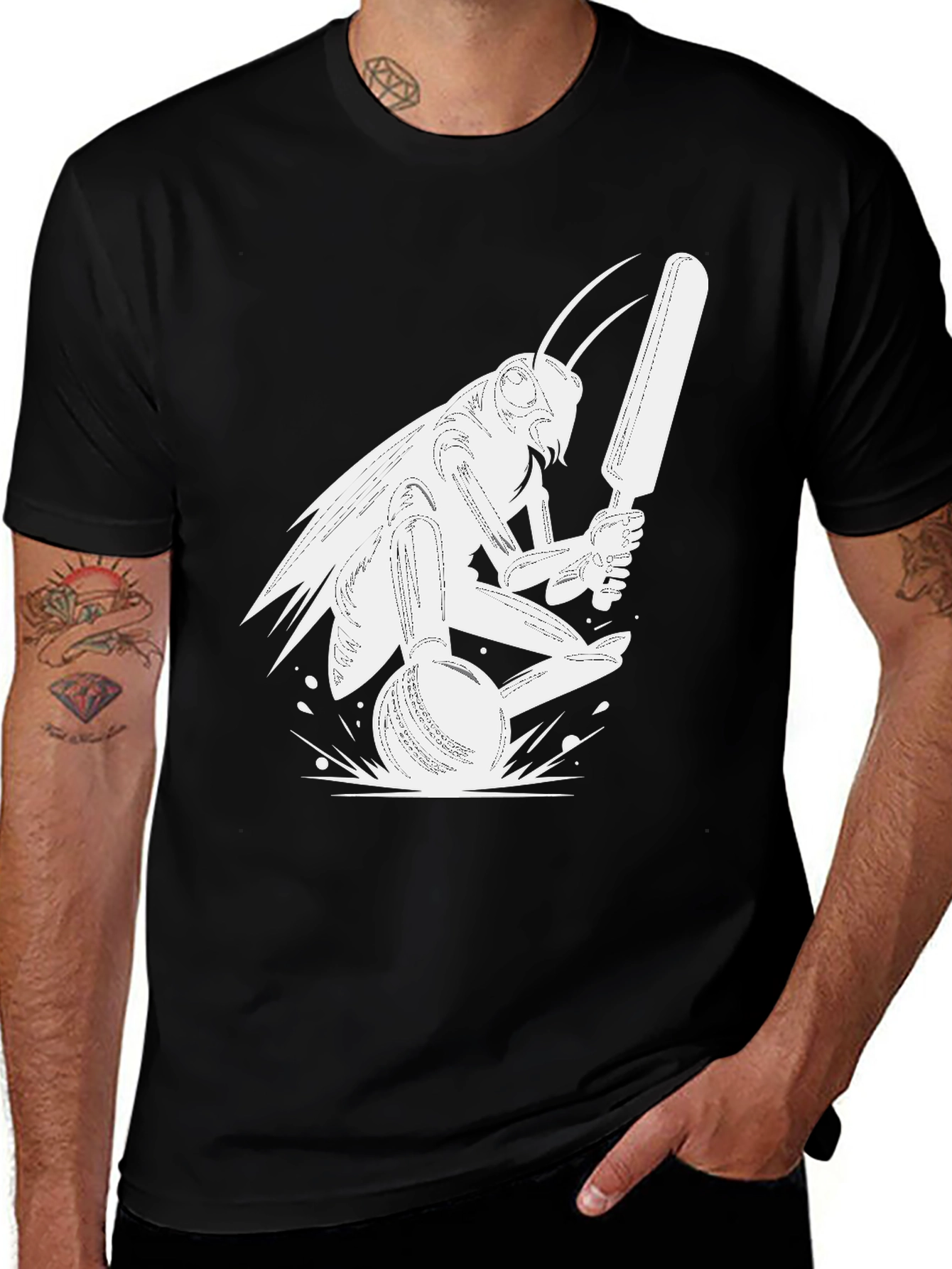 Cricket Insect Black T-Shirt