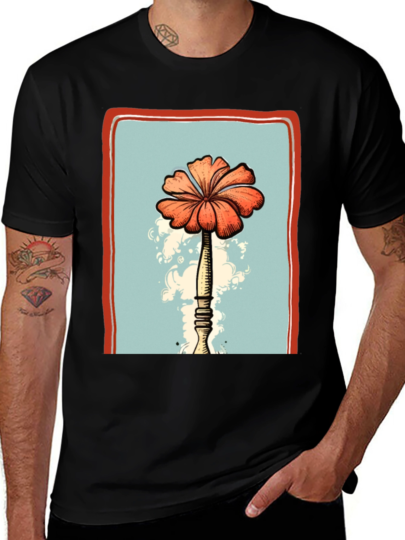 Variant 11 of Floral Print Graphic T-Shirt - Unique Design