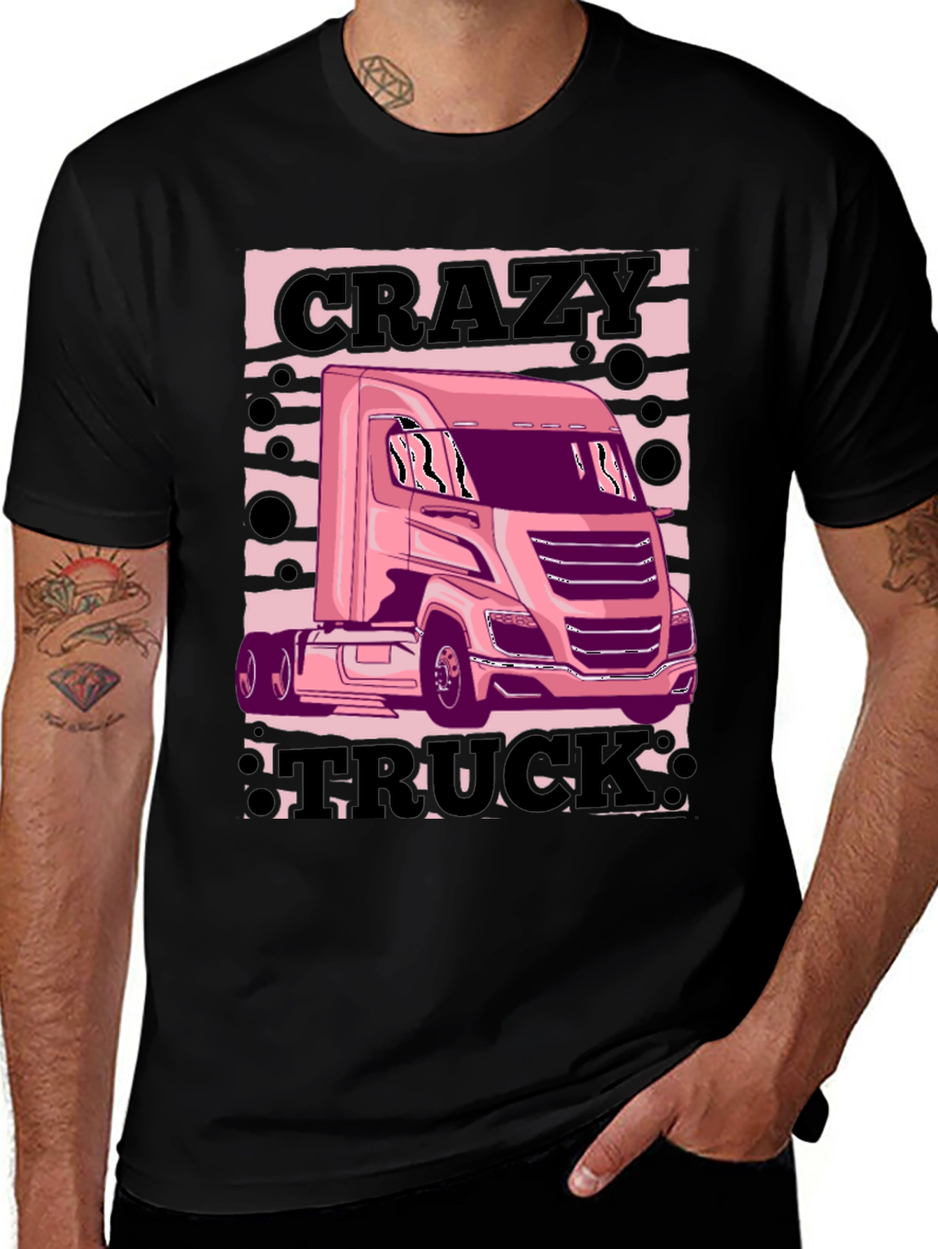 Variant 27 of Crazy Truck Black T-Shirt