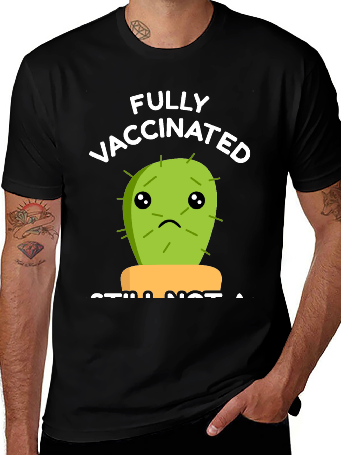 Variant 19 of Fully Vaccinated Cactus Graphic Tee