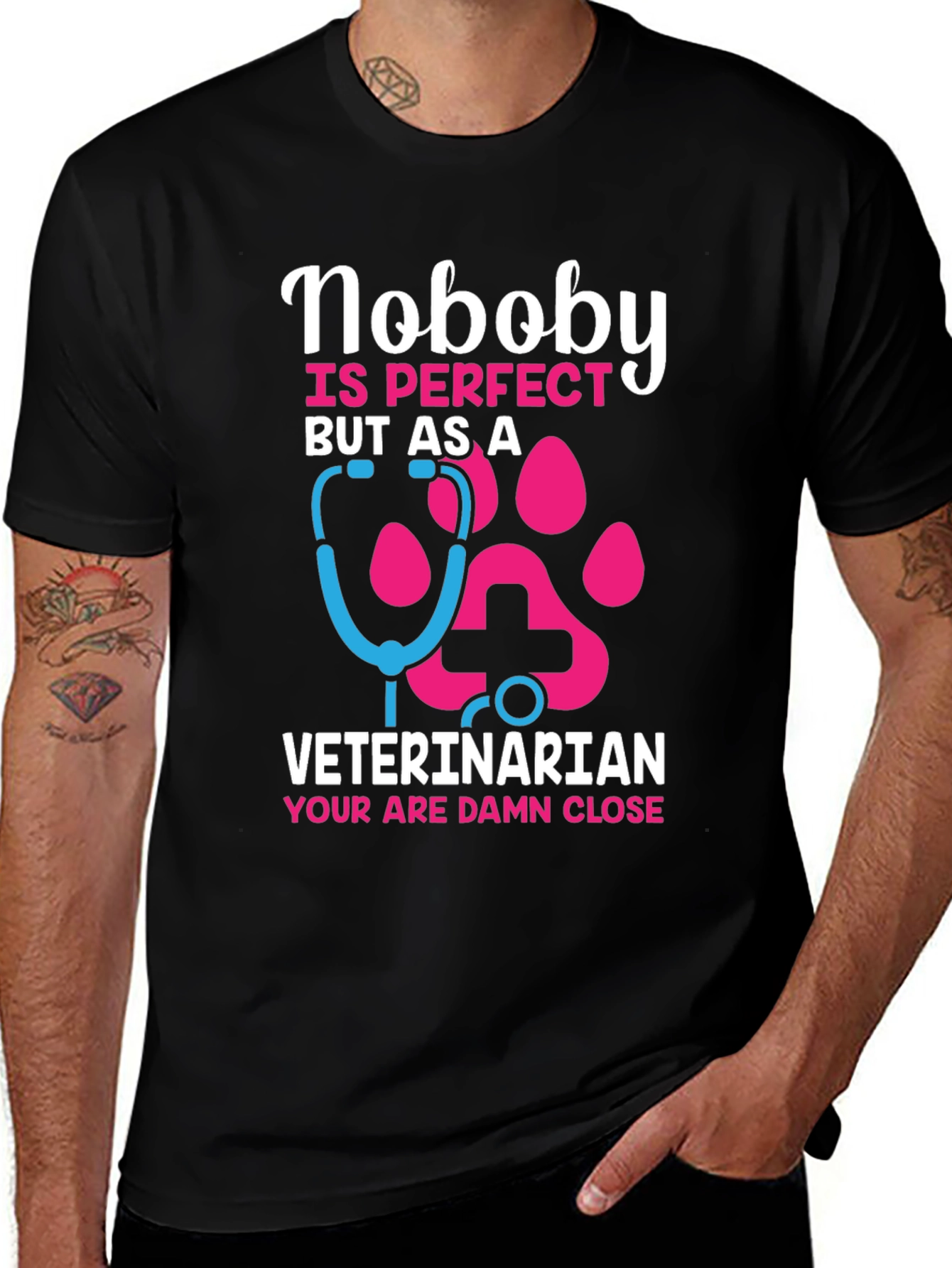 Variant 7 of Veterinarian T-Shirt - Nobody is Perfect Tee