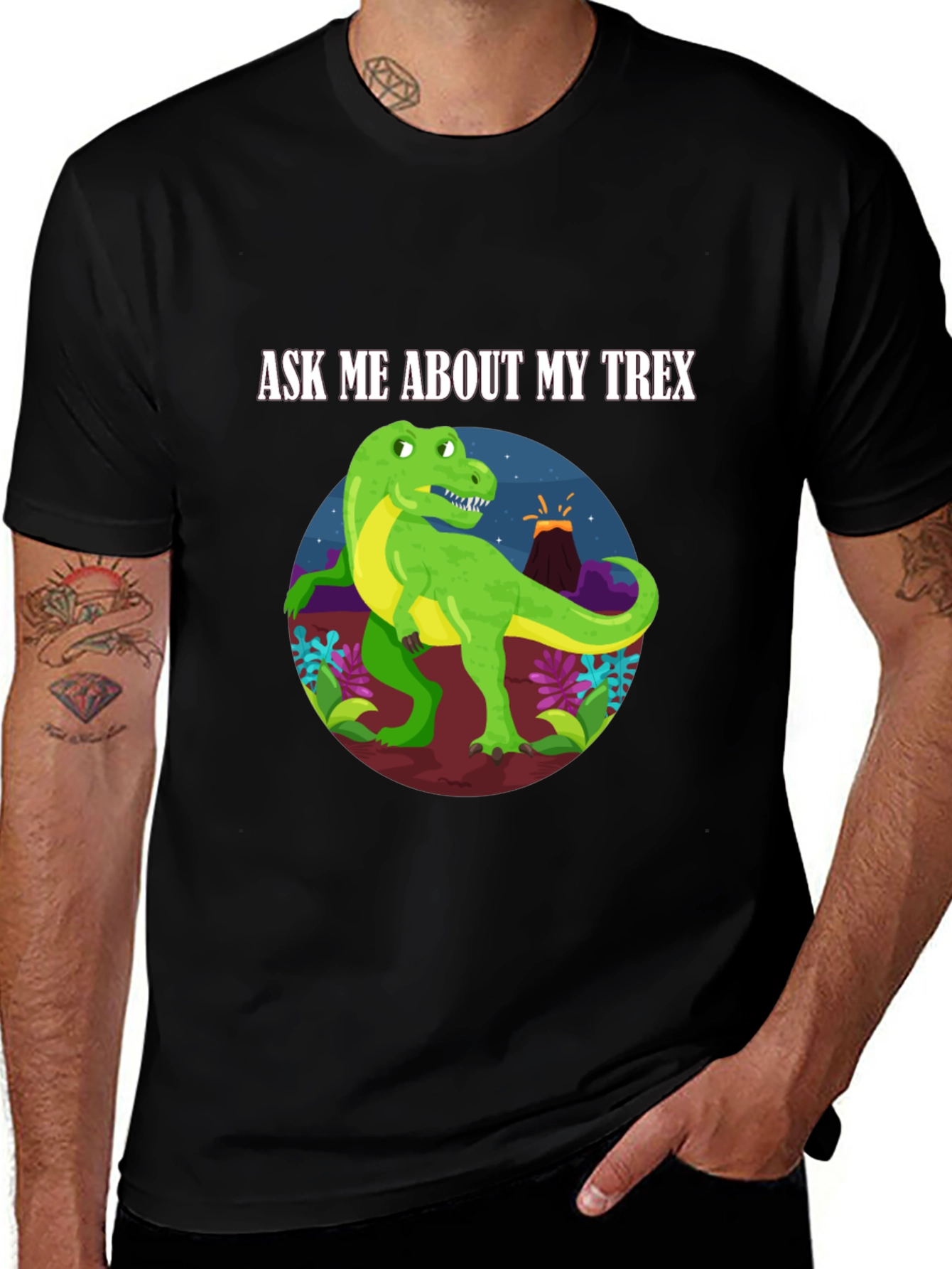 Ask Me About My T-Rex Black T-Shirt