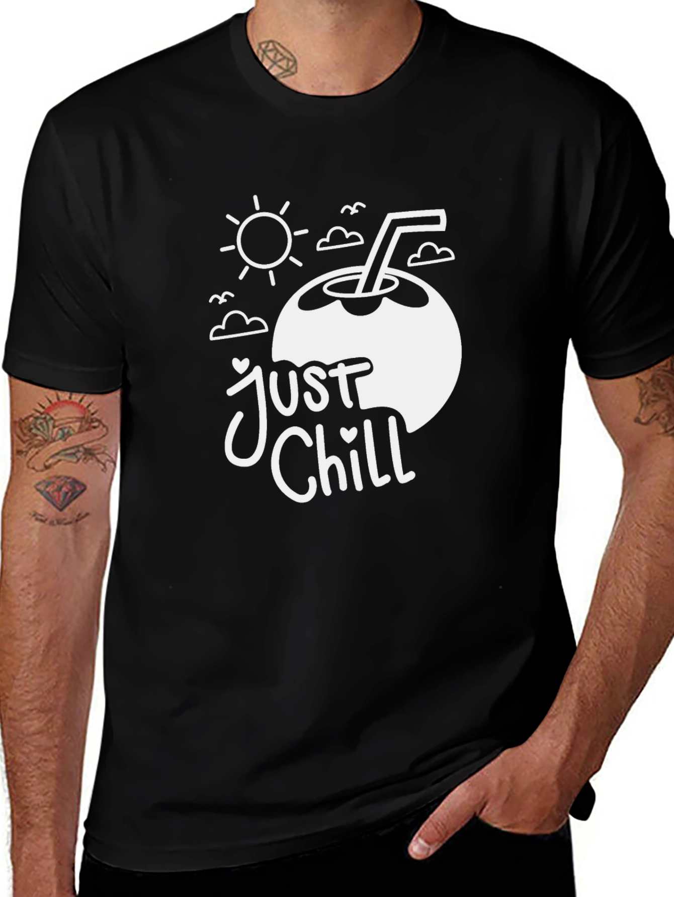 Variant 16 of Just Chill Coconut Tee - Black