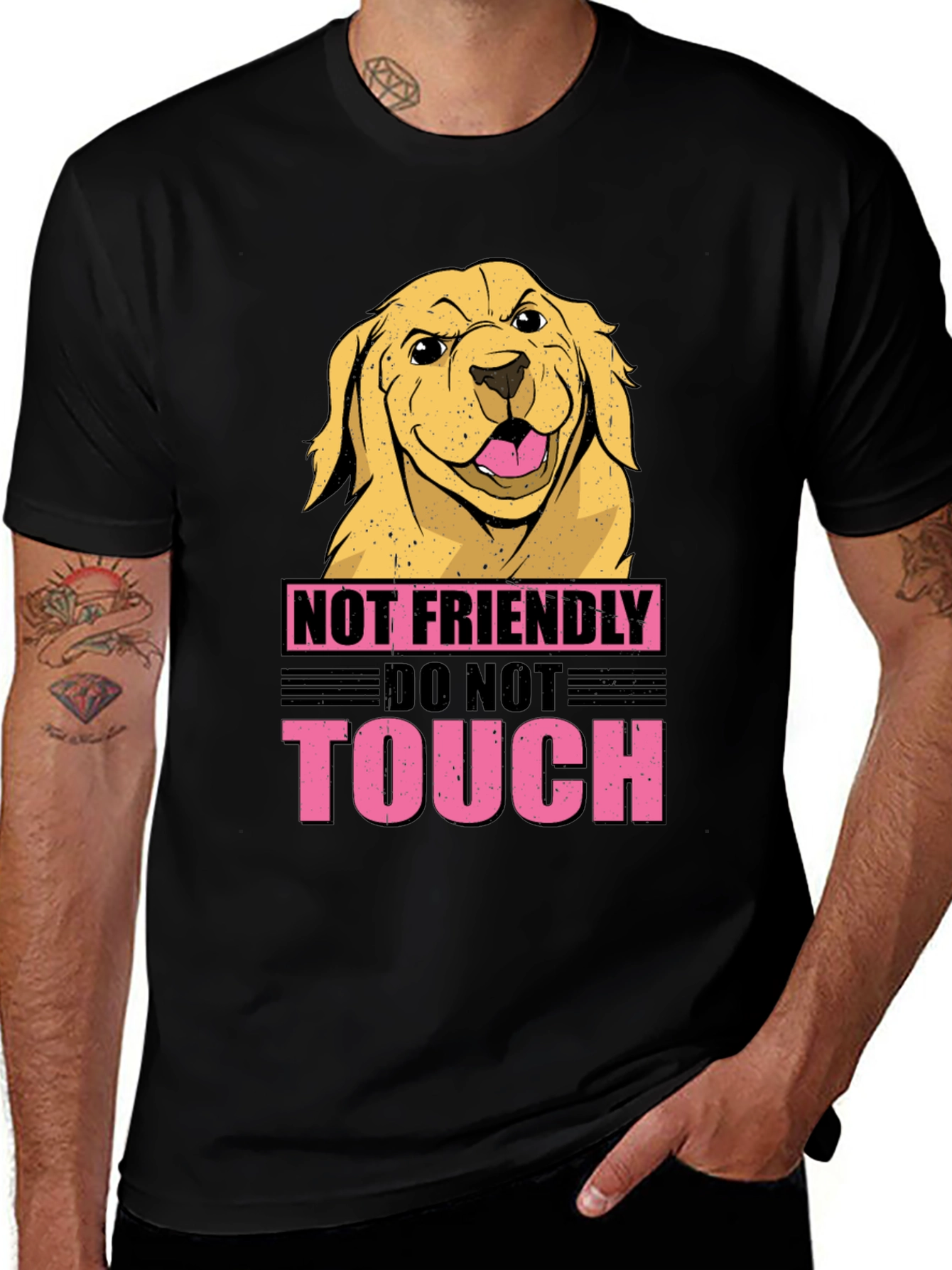 Variant 29 of Not Friendly Dog Graphic Tee - Beware!