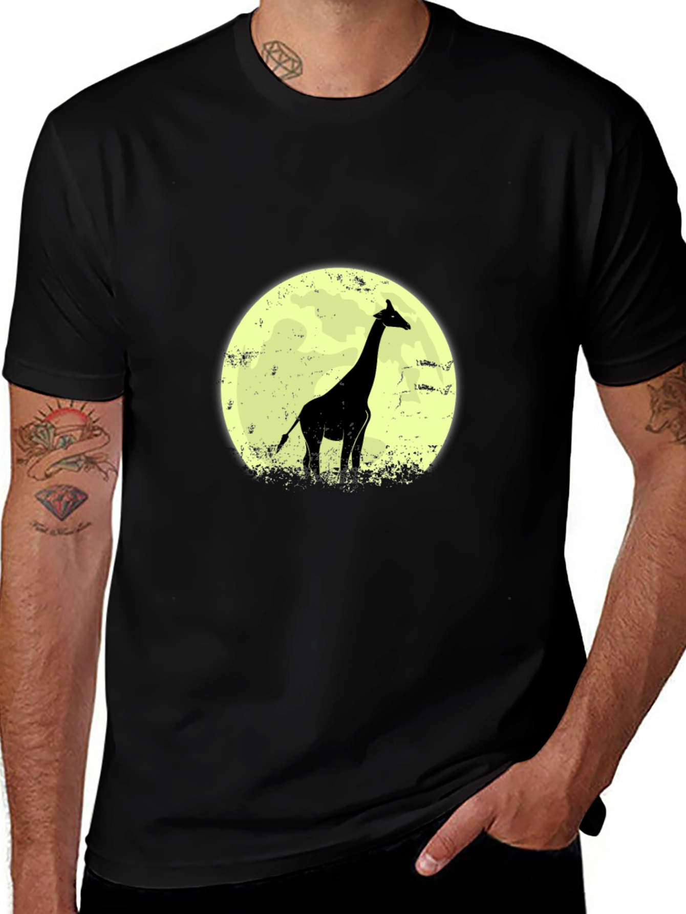 Variant 8 of Giraffe Silhouette Moon Graphic T-Shirt