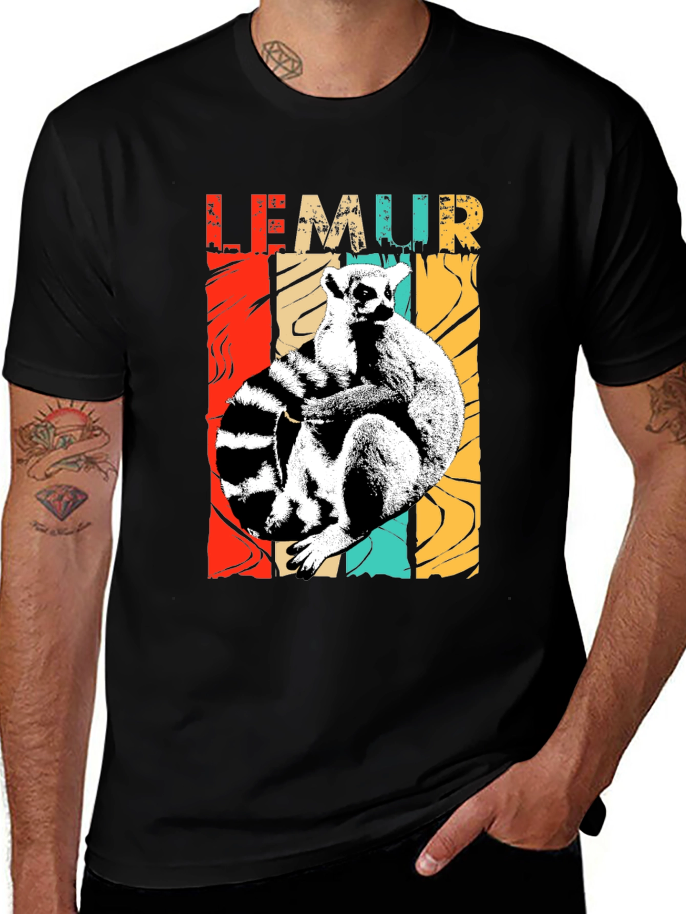 Variant 15 of Retro Lemur T-Shirt - Unique Design