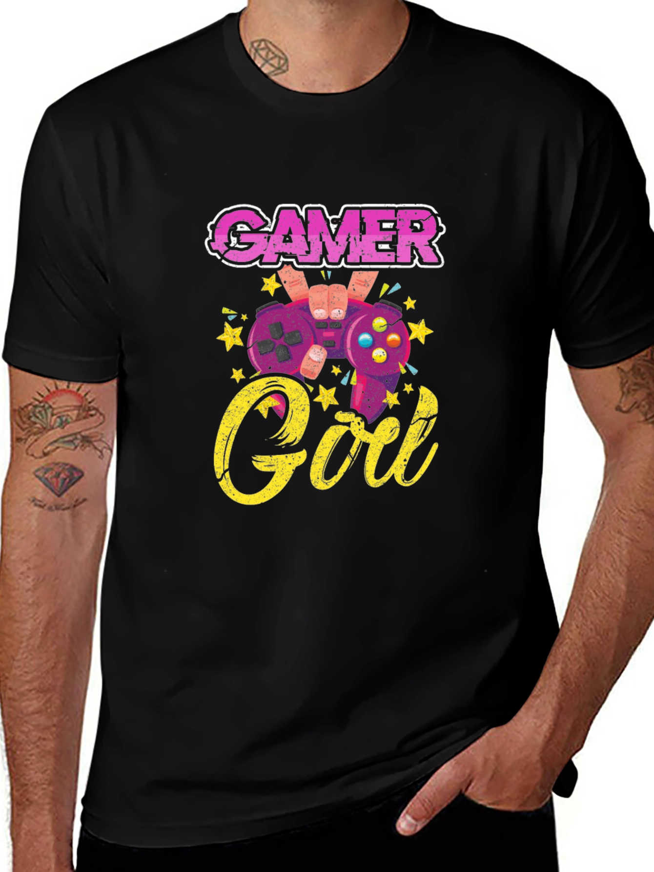 Gamer Girl T-Shirt - Black Cotton Graphic Tee