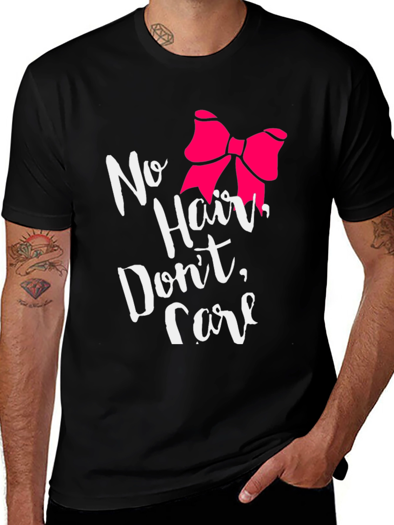 Black No Hair Don't Care T-Shirt main image