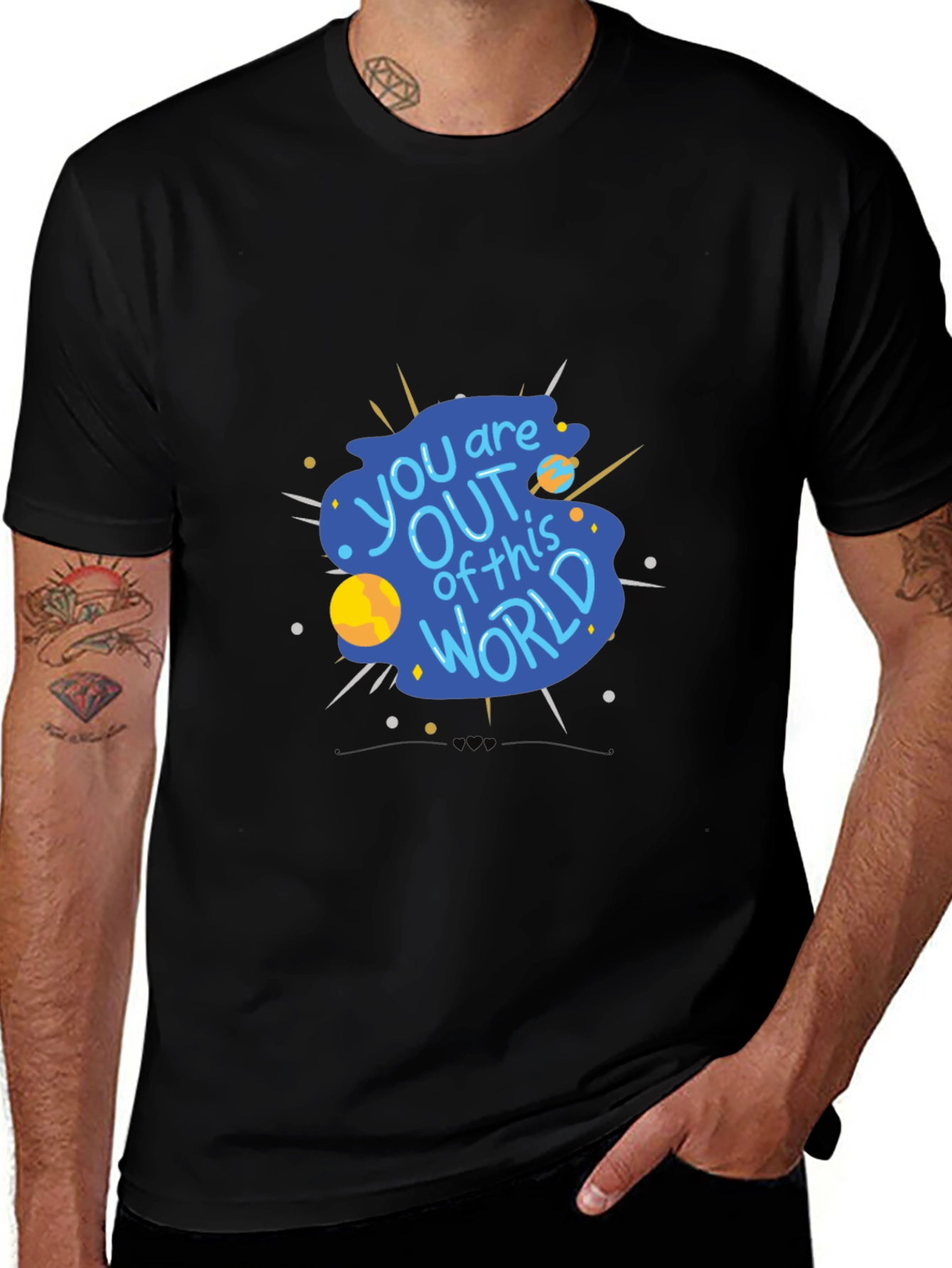 Variant 3 of Out of This World Graphic Tee - Black Cotton T-Shirt