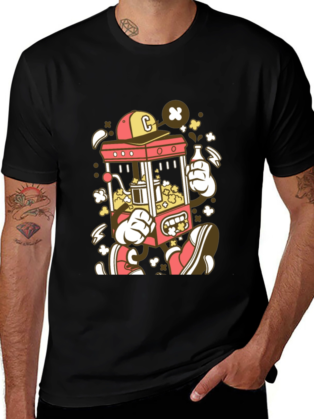 Variant 15 of Cartoon Popcorn Machine Graphic T-Shirt