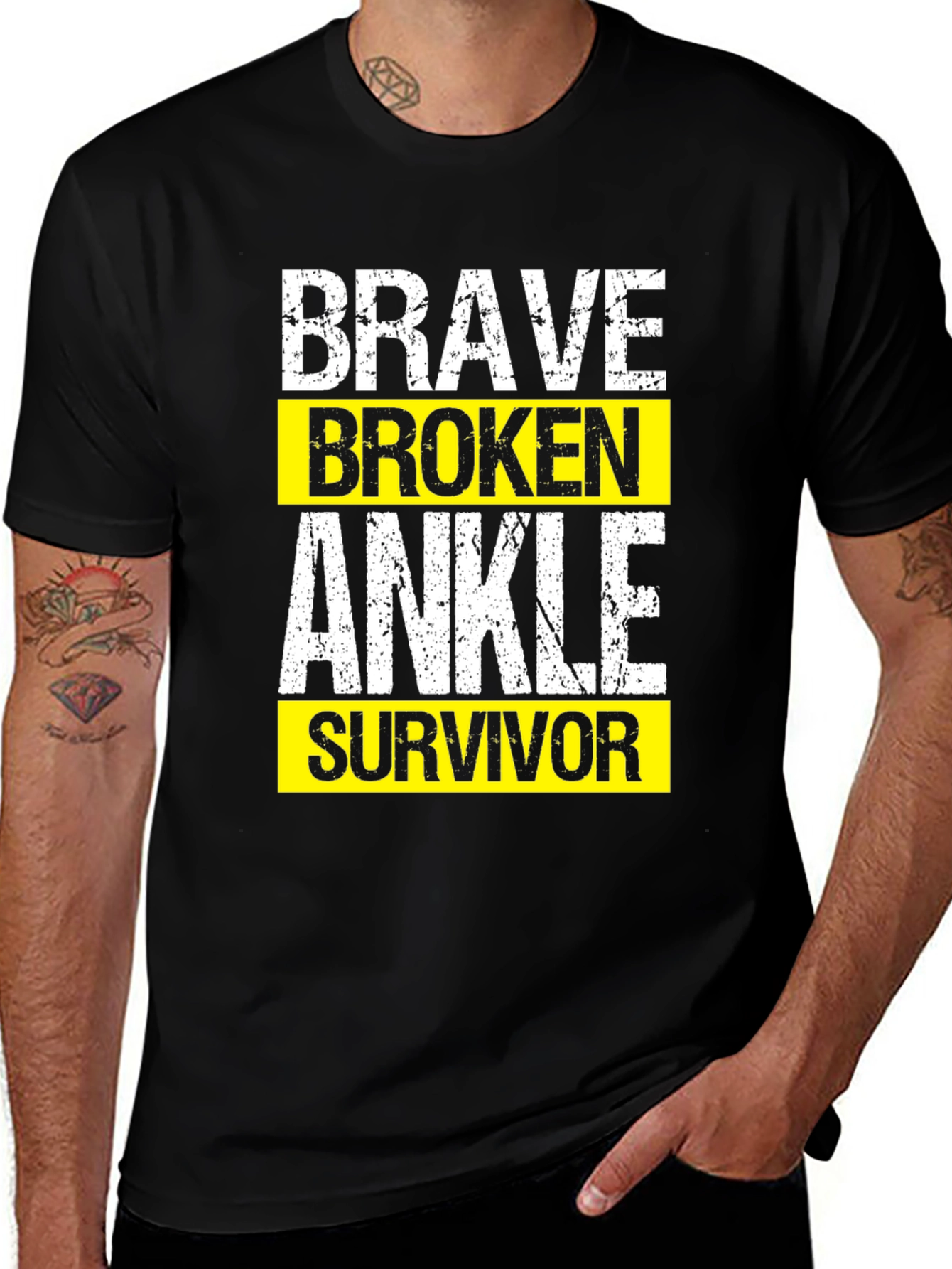 Variant 7 of Brave Broken Ankle Survivor Graphic Tee - Unisex Fit