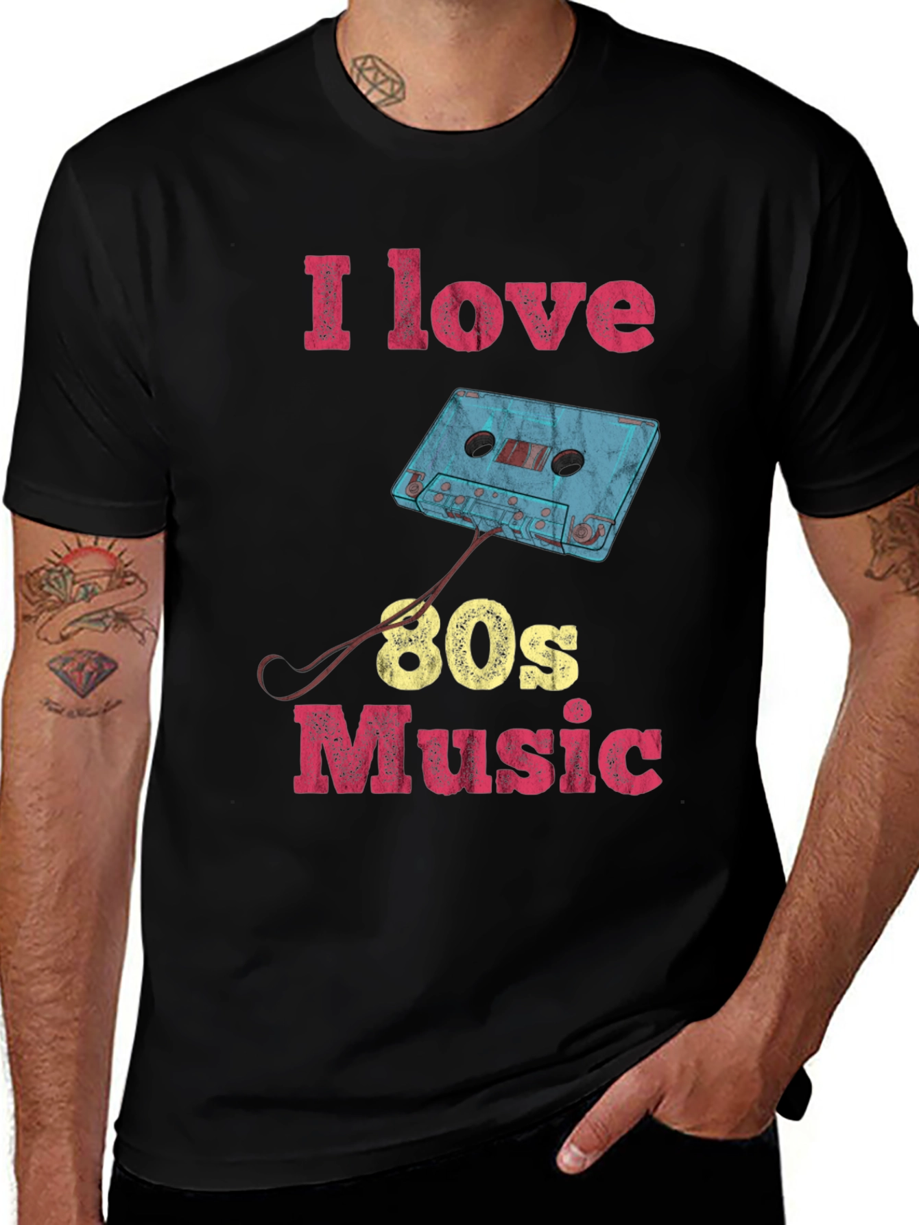 Variant 24 of I Love 80s Music T-Shirt - Retro Cassette Tape Design