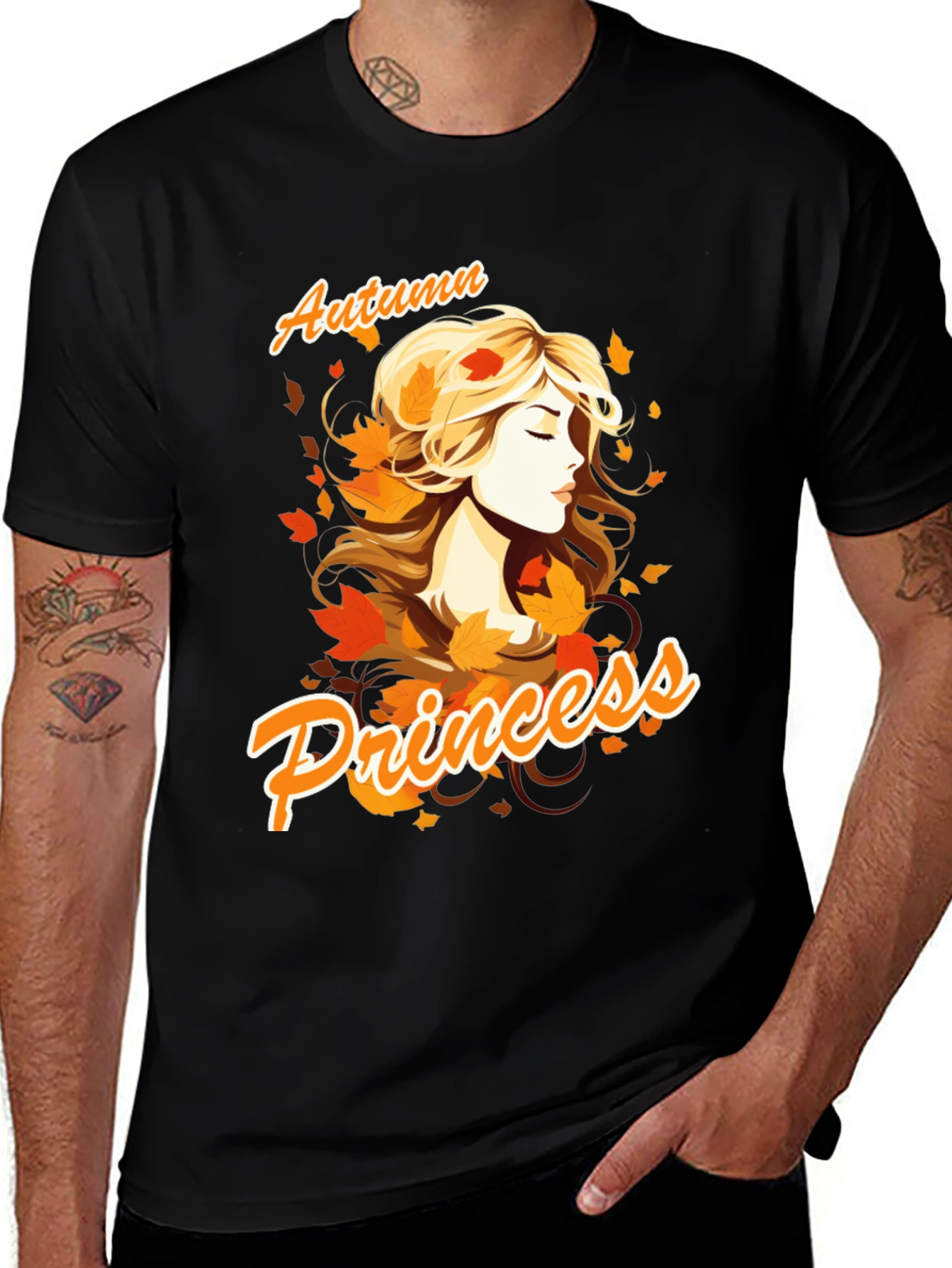 Variant 2 of Autumn Princess Graphic Tee - Black