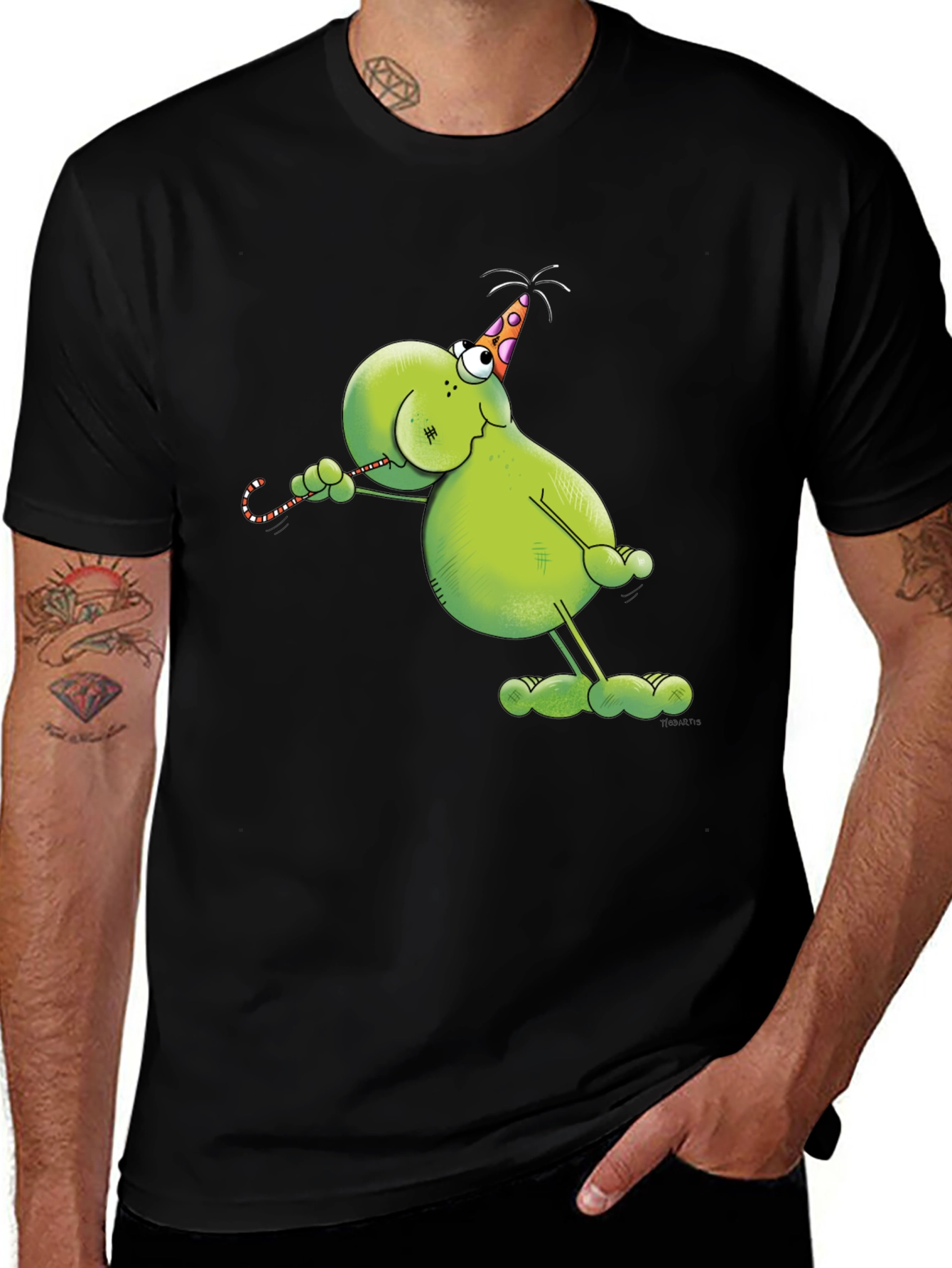Variant 4 of Whimsical Green Monster Graphic Tee