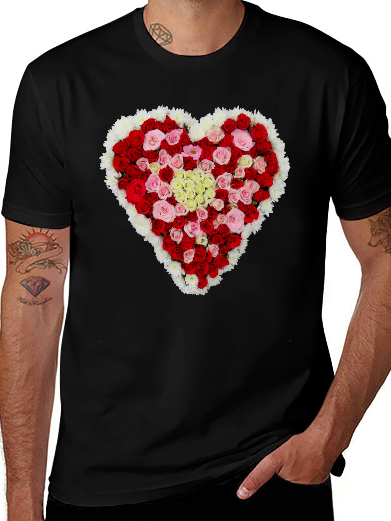 Variant 26 of Floral Heart T-Shirt - Romantic Valentine's Day Gift