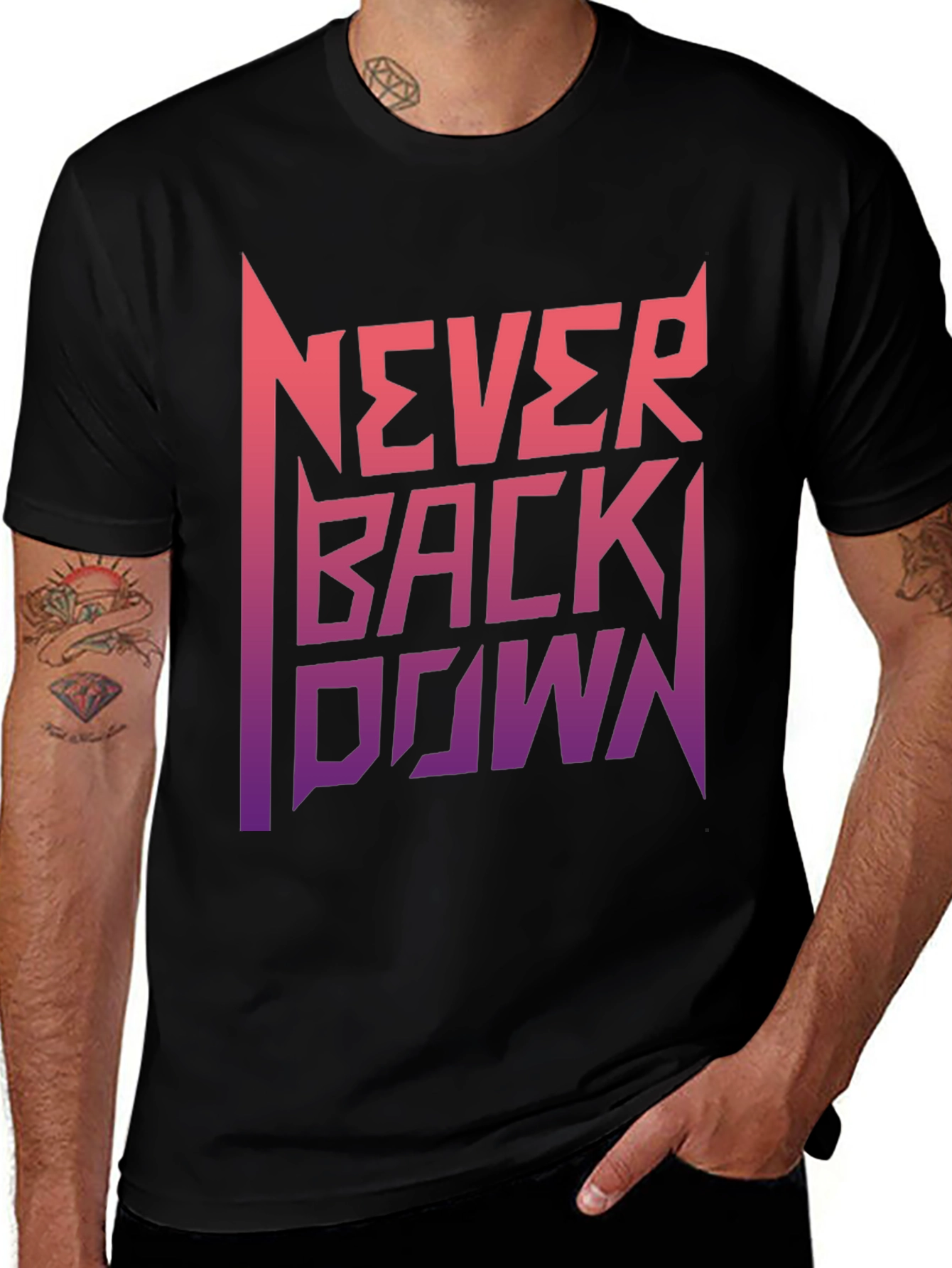 Variant 27 of Never Back Down Graphic Tee