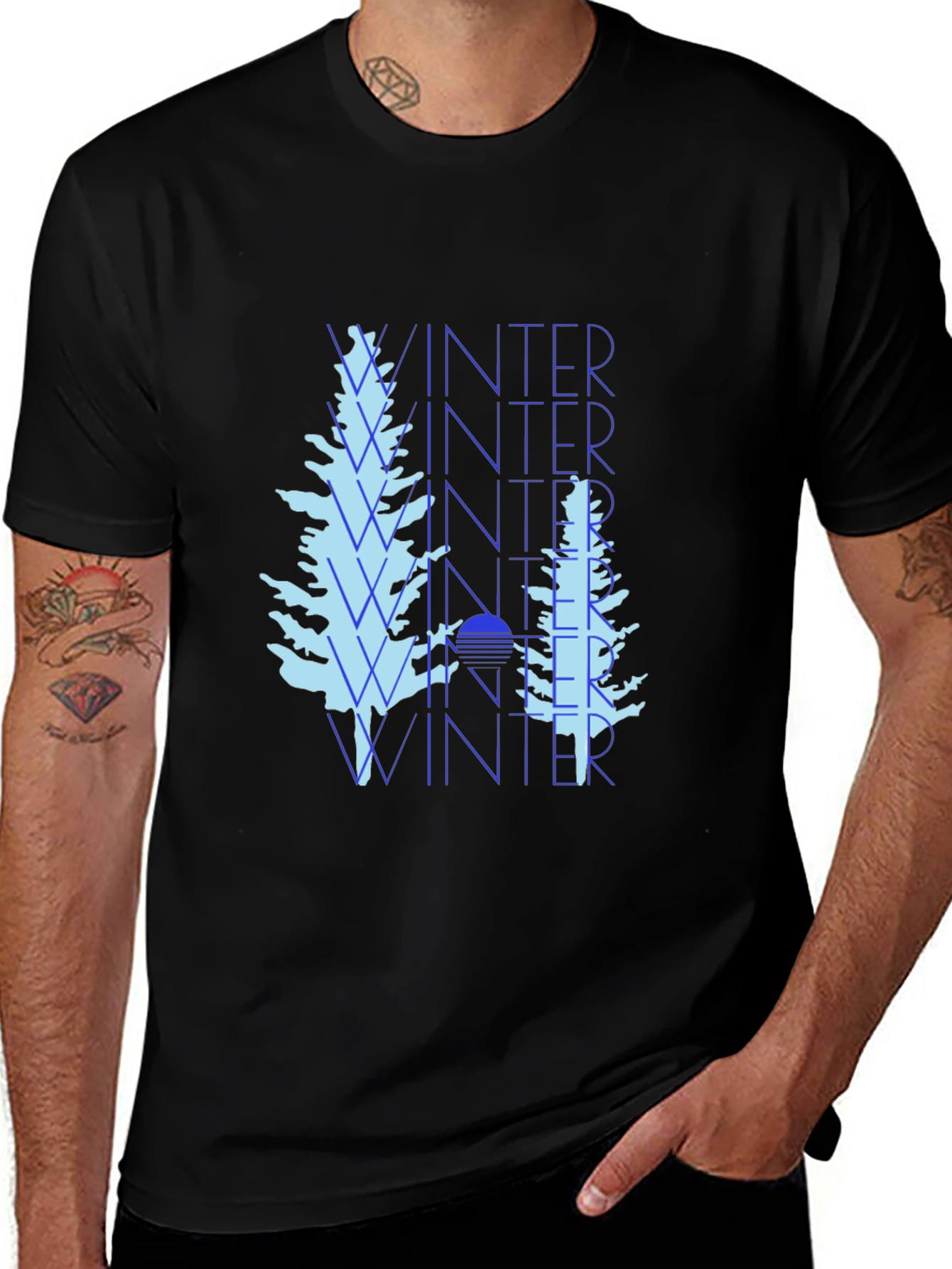 Variant 26 of Winter Trees Black Graphic Tee