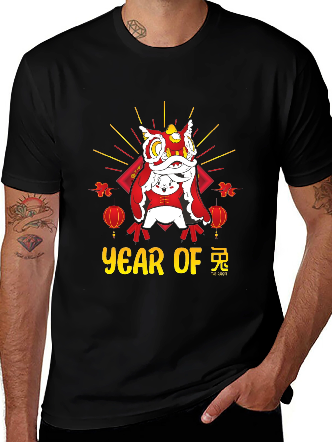 Year of the Rabbit Black T-Shirt - Chinese New Year