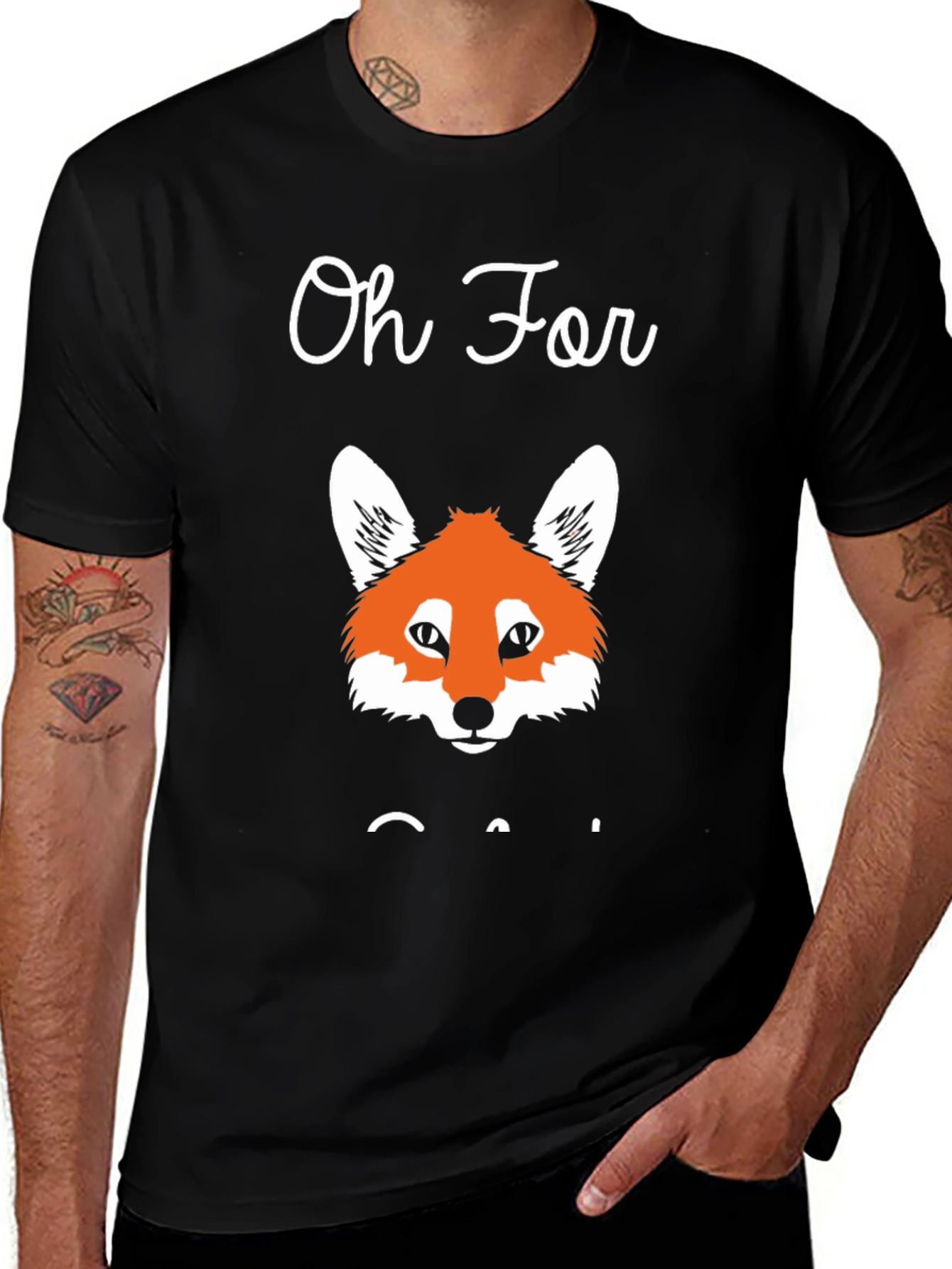 Variant 21 of Oh For Fox Sake Graphic Tee - Men's Black T-Shirt