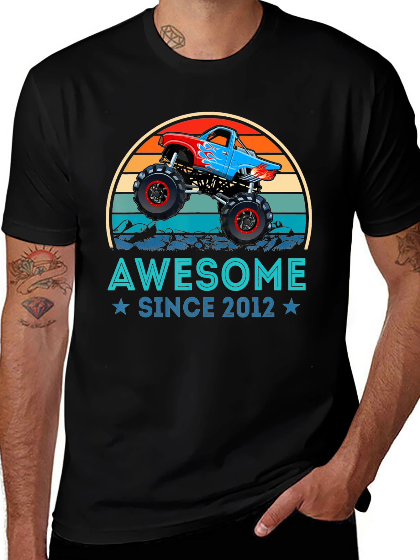 Awesome Since 2012 Monster Truck Graphic Tee