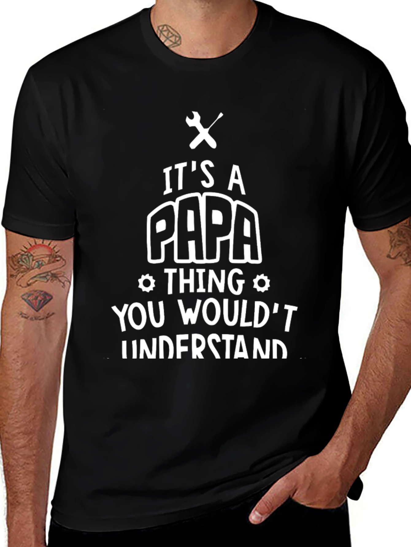 Variant 28 of It's A Papa Thing Men's Black T-Shirt