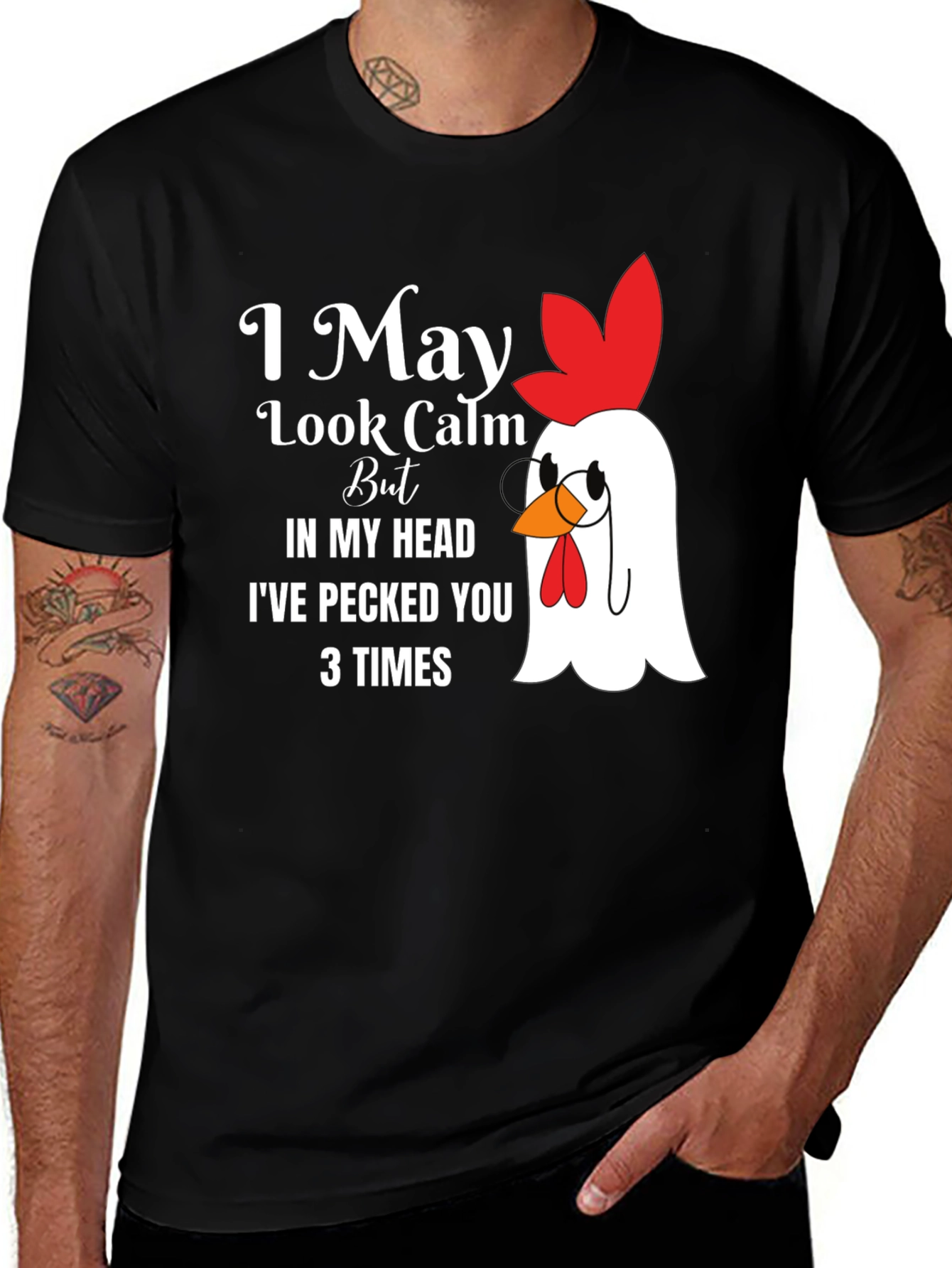 Variant 17 of I May Look Calm Chicken Graphic Tee