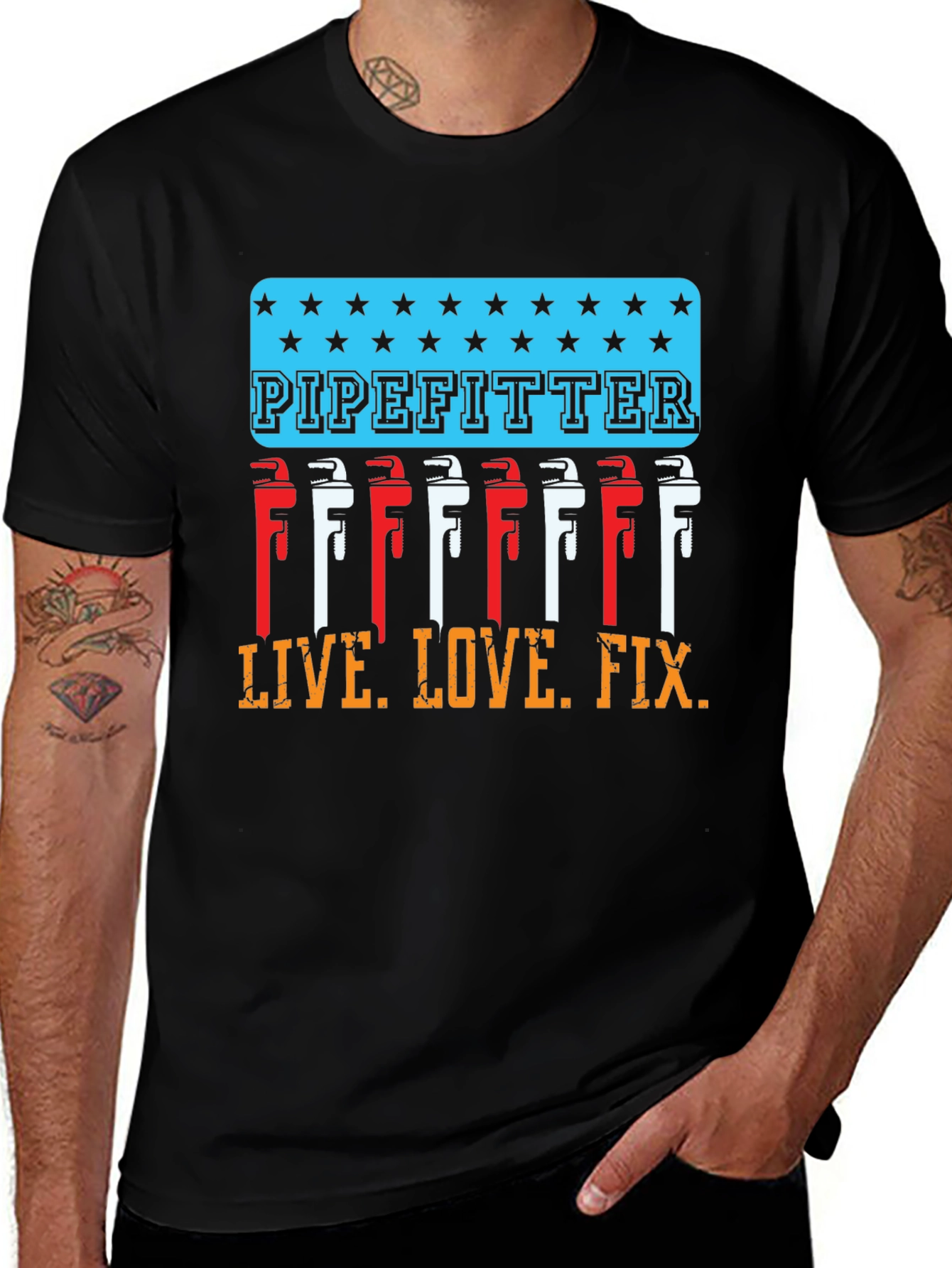 Variant 3 of Pipefitter Live Love Fix T-Shirt