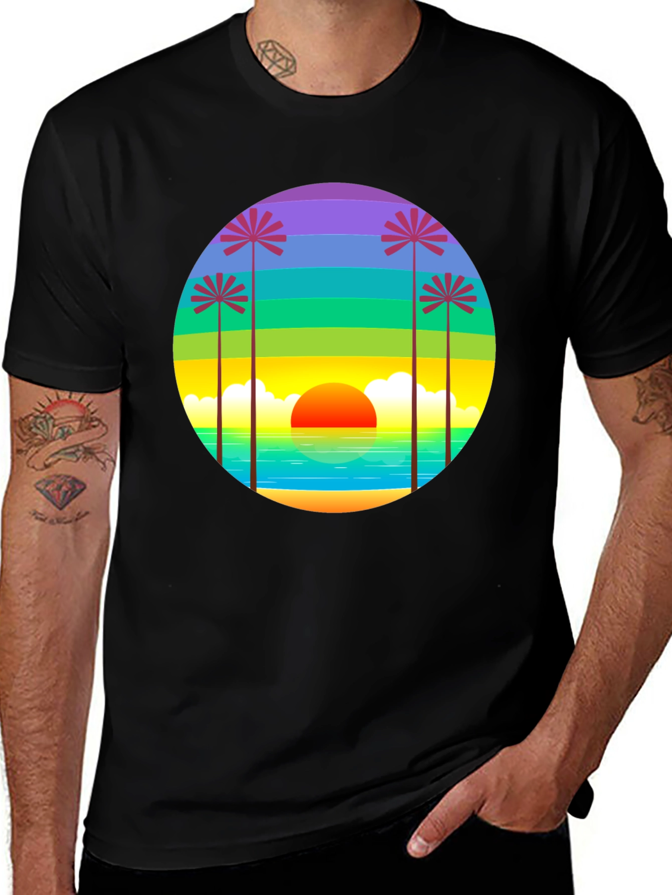 Variant 17 of Sunset Palm Tree Graphic T-Shirt