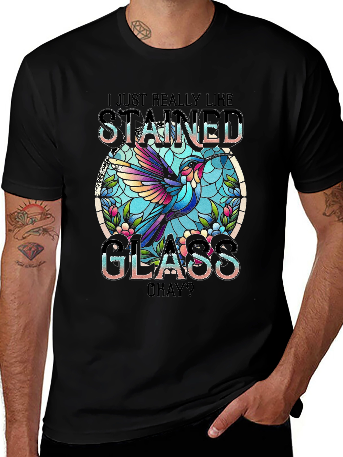 Black Stained Glass Lover's T-Shirt main image
