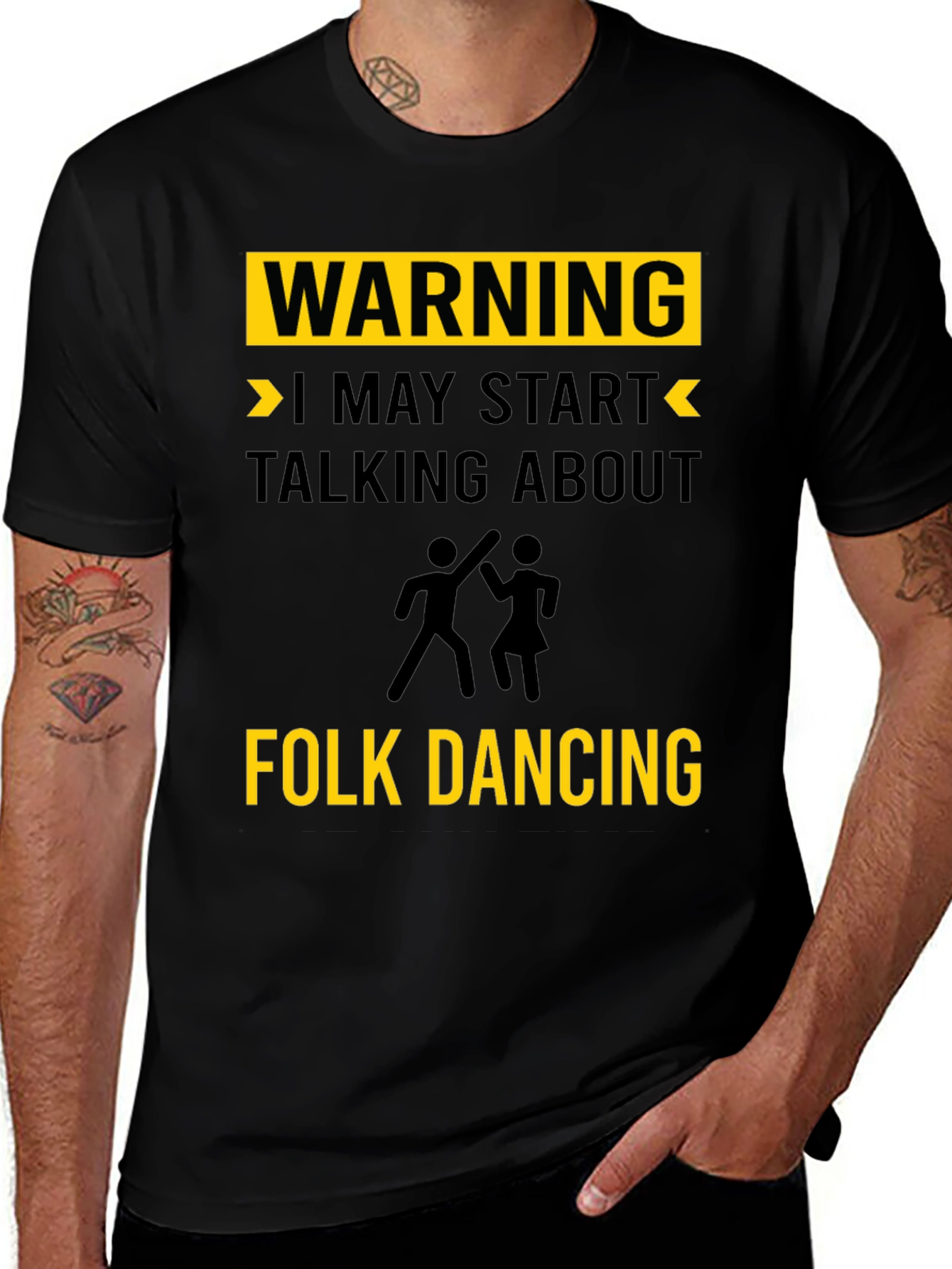 Variant 30 of Warning Folk Dancing T-Shirt