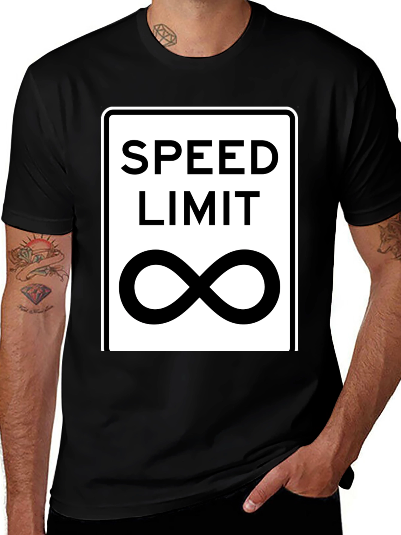 Variant 13 of Speed Limit Infinity Black Graphic Tee