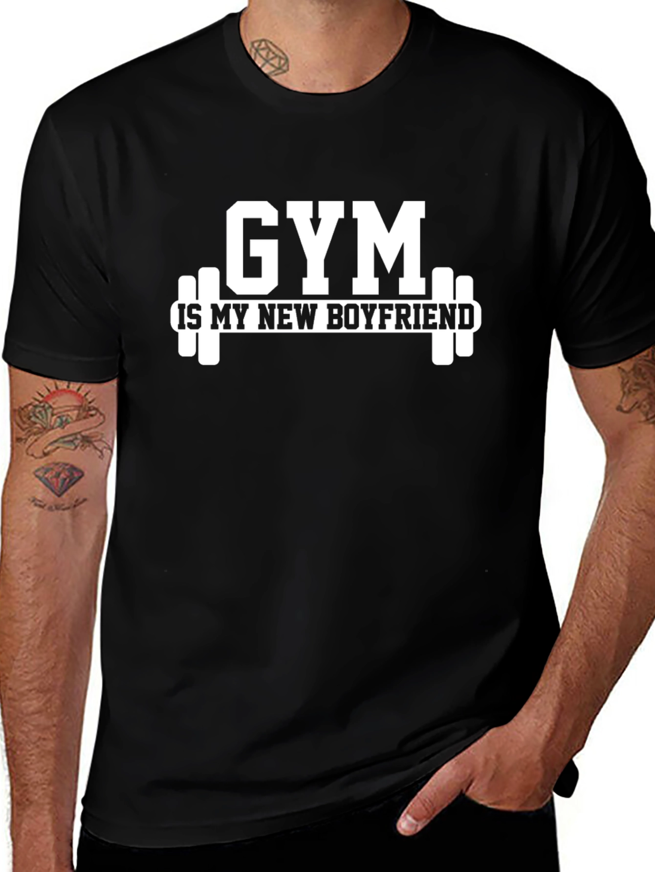 Variant 2 of Gym is My New Boyfriend T-Shirt Funny Workout Tee