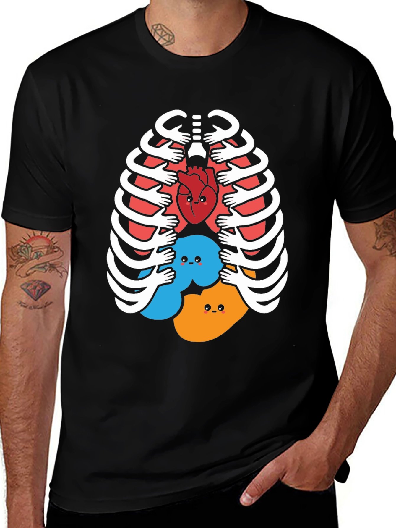 Variant 4 of Funny Anatomy Rib Cage T-Shirt