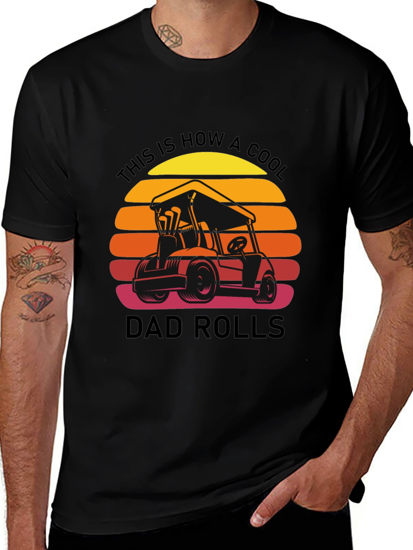 Variant 12 of Cool Dad Rolls Golf Cart Tee