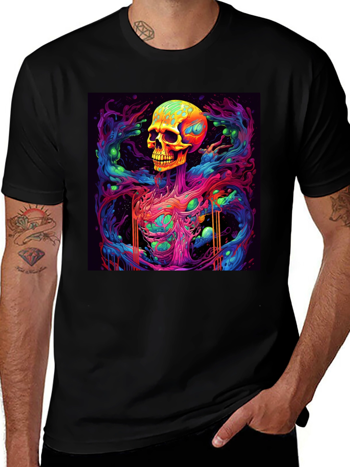 Variant 24 of Vibrant Skull Graphic Tee - Unique Art Design
