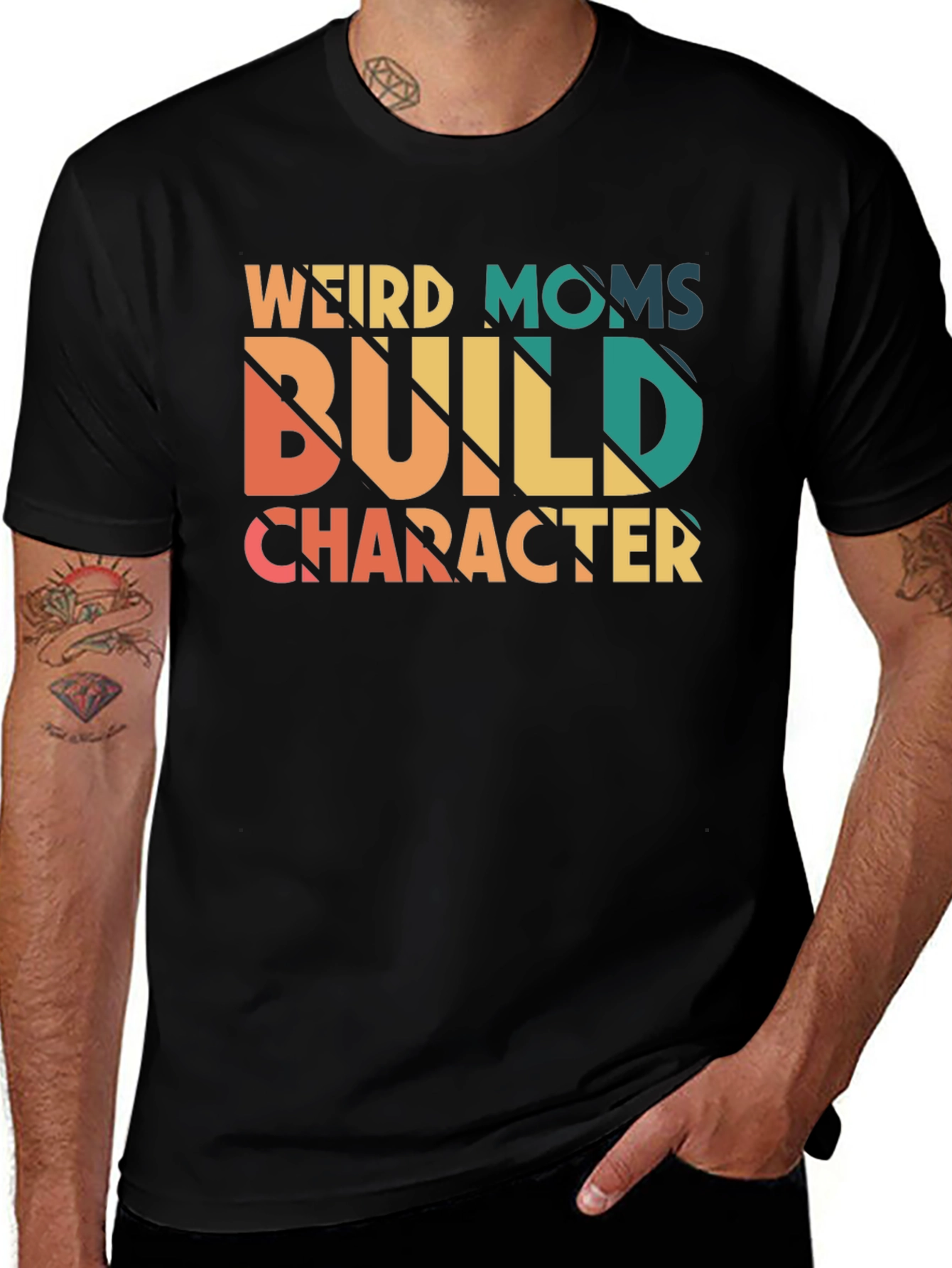 Variant 20 of Weird Moms Build Character Graphic Tee