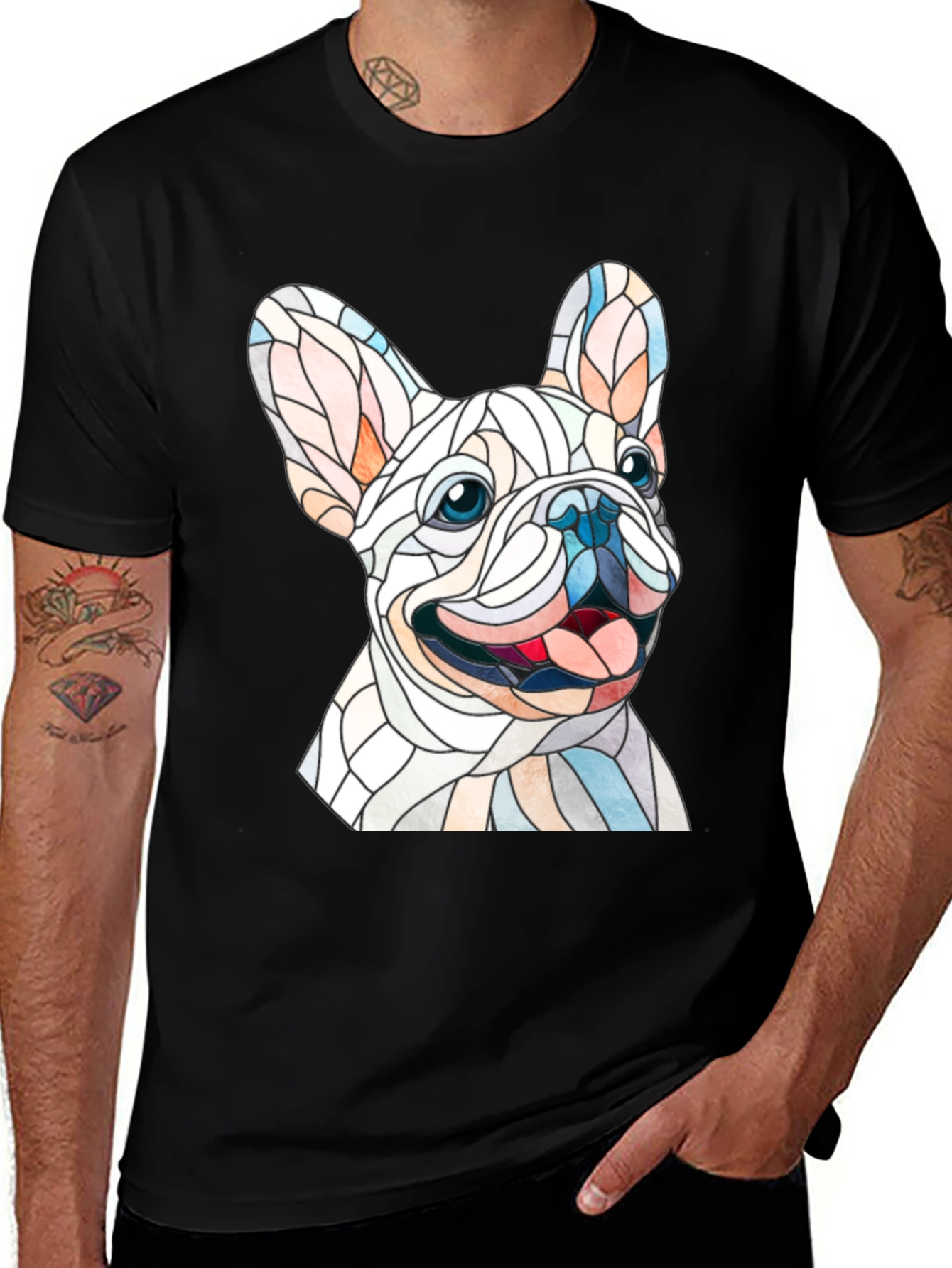 Variant 21 of French Bulldog Stained Glass T-Shirt