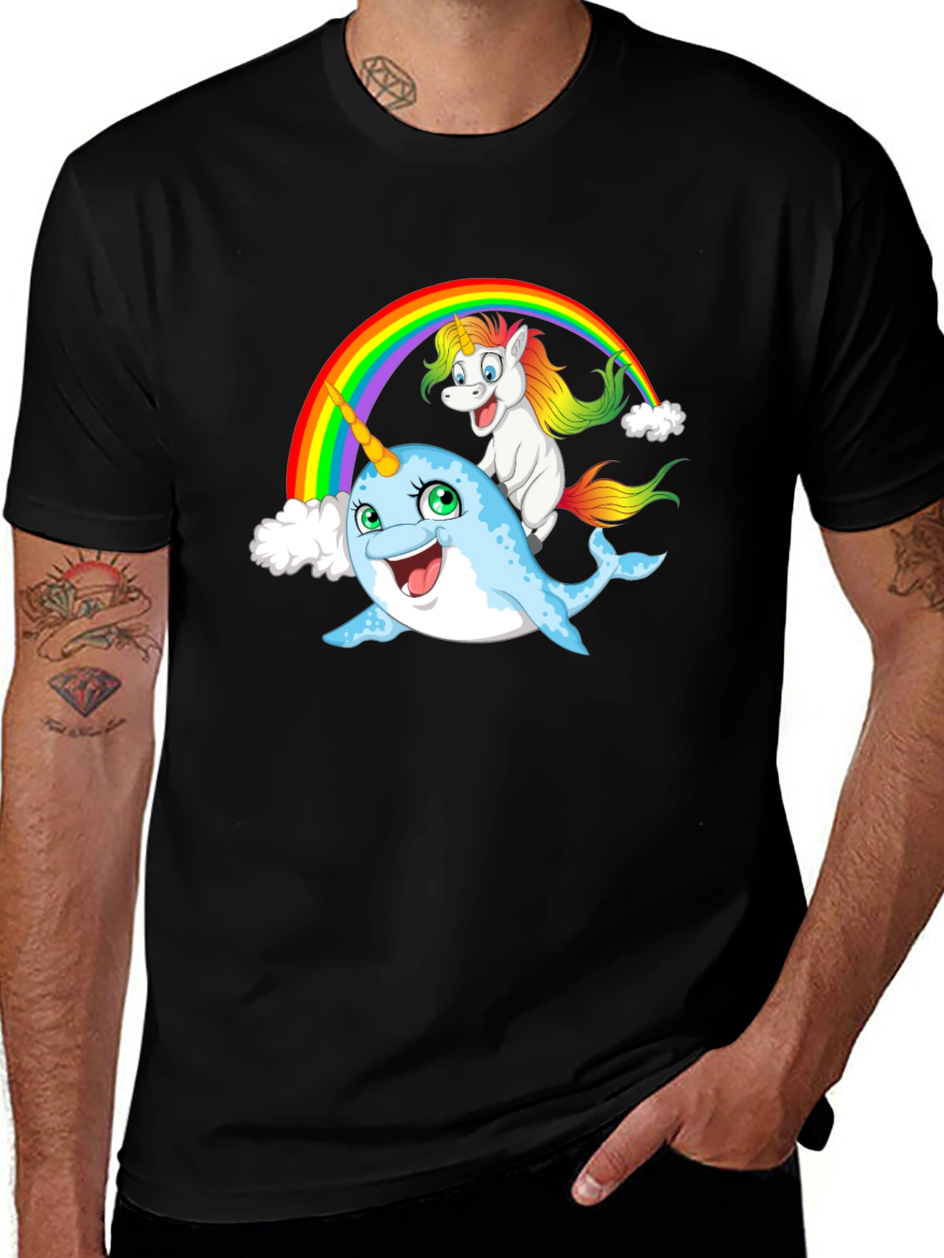 Variant 25 of Narwhal & Unicorn Rainbow Graphic Tee