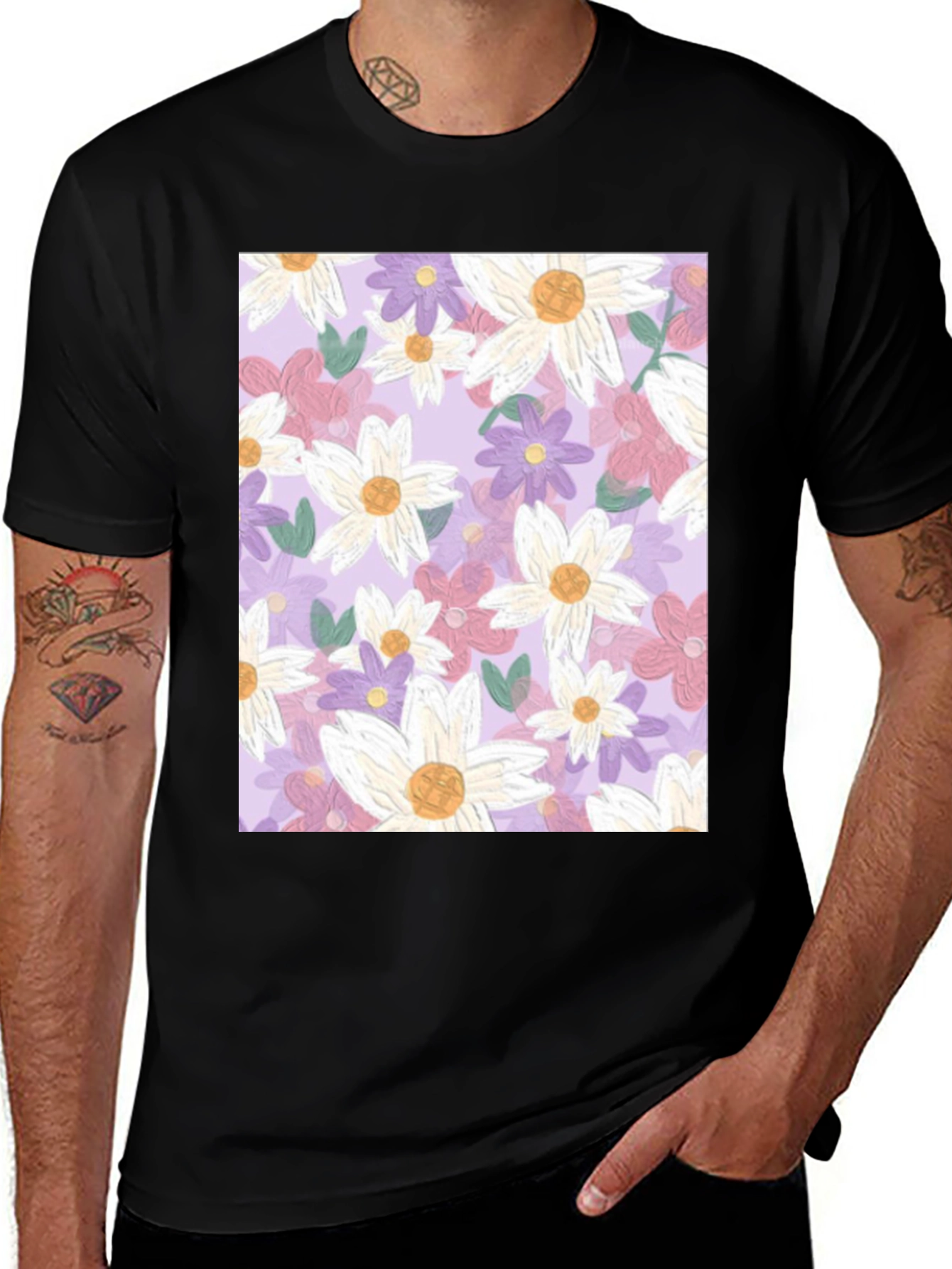 Floral Pattern Tee - Stylish Comfort