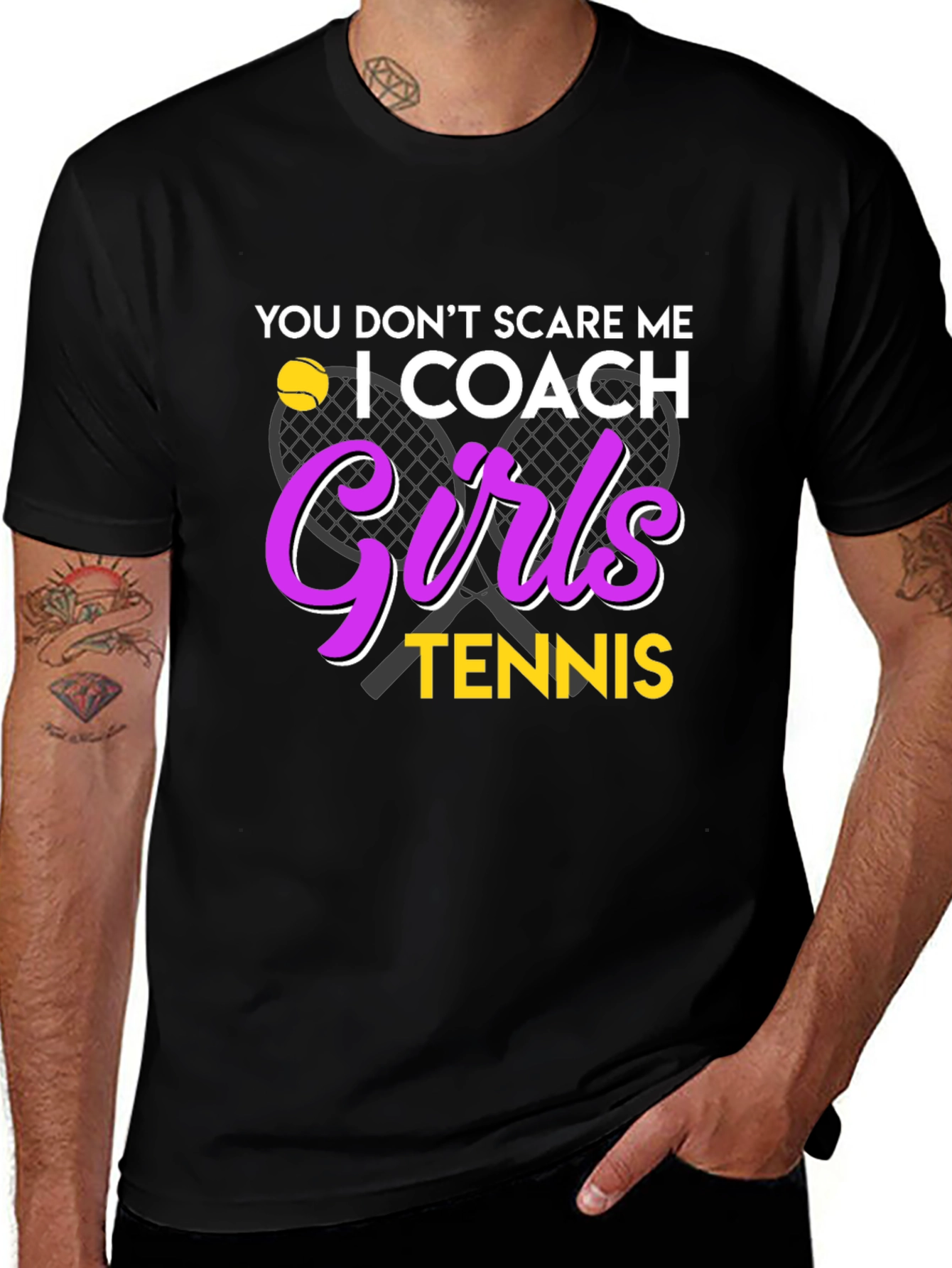 Variant 10 of Funny Tennis Coach T-Shirt - Girls Tennis Design