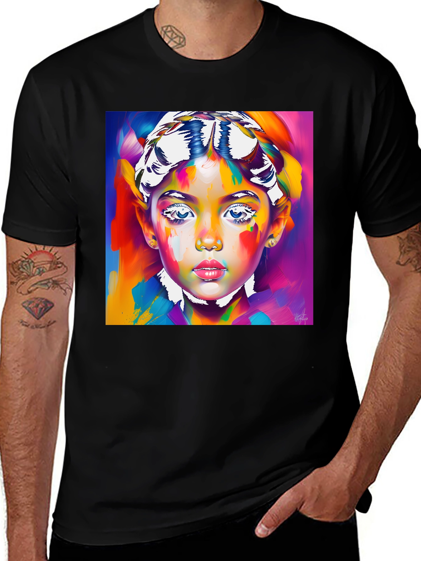 Variant 28 of Colorful Art Girl Graphic T-Shirt